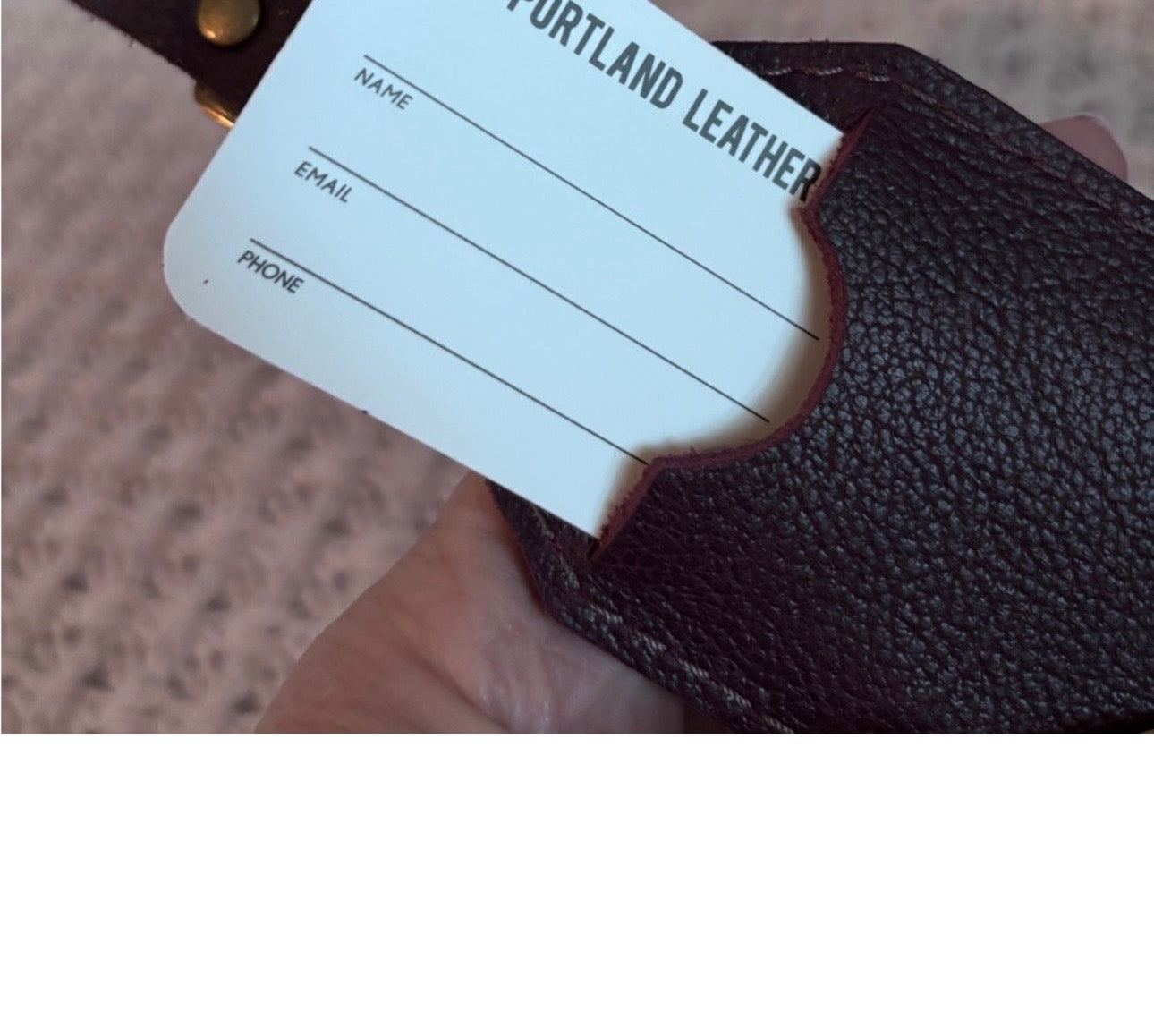 NWOT Portland Leather Goods Archie Luggage Tag