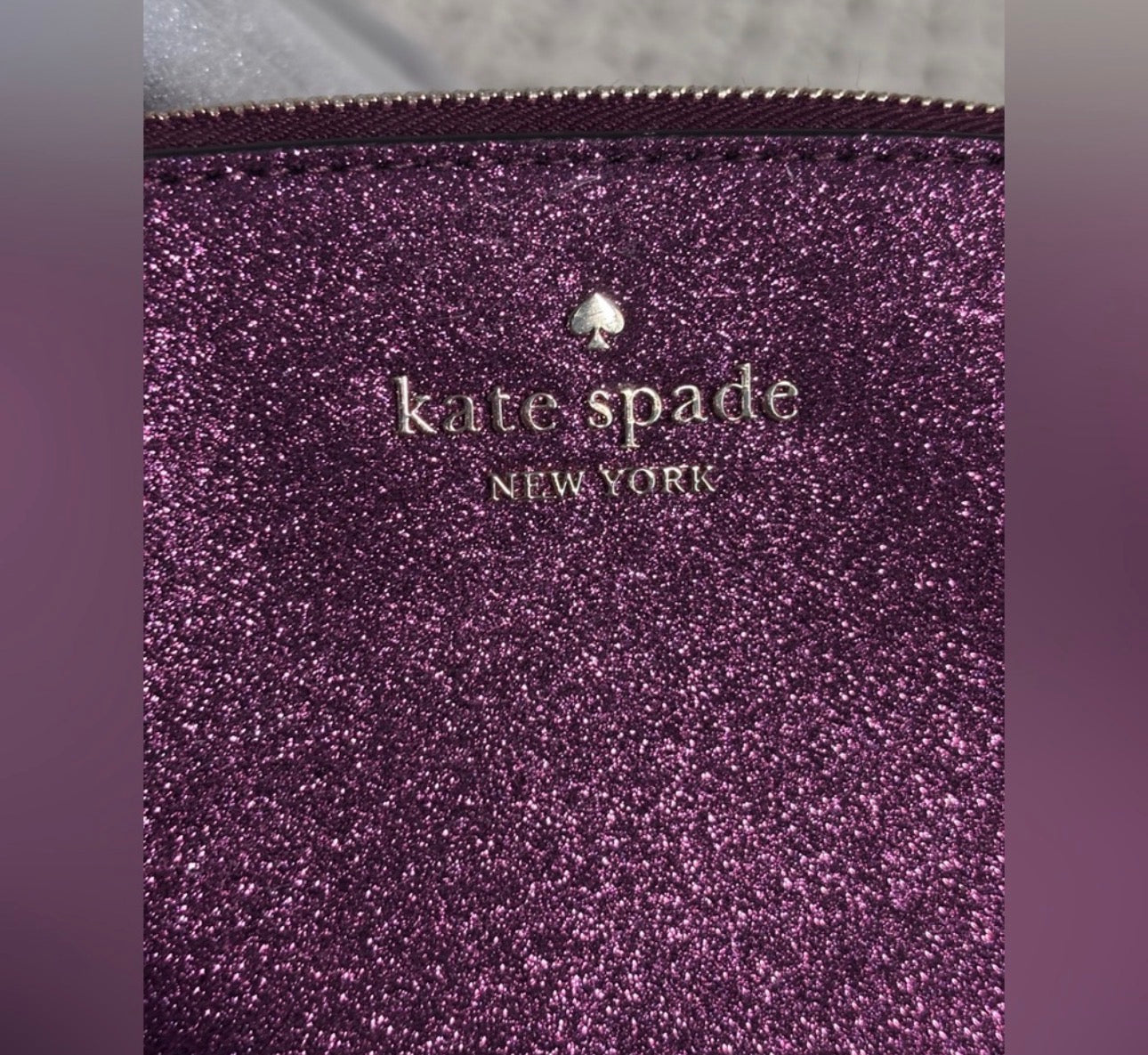 NWT Kate Spade Small Dome Crossbody, Deep Berry Glitter Fabric