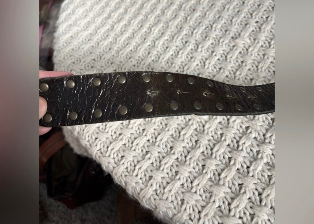 Italian Leather Belt with Stud Details