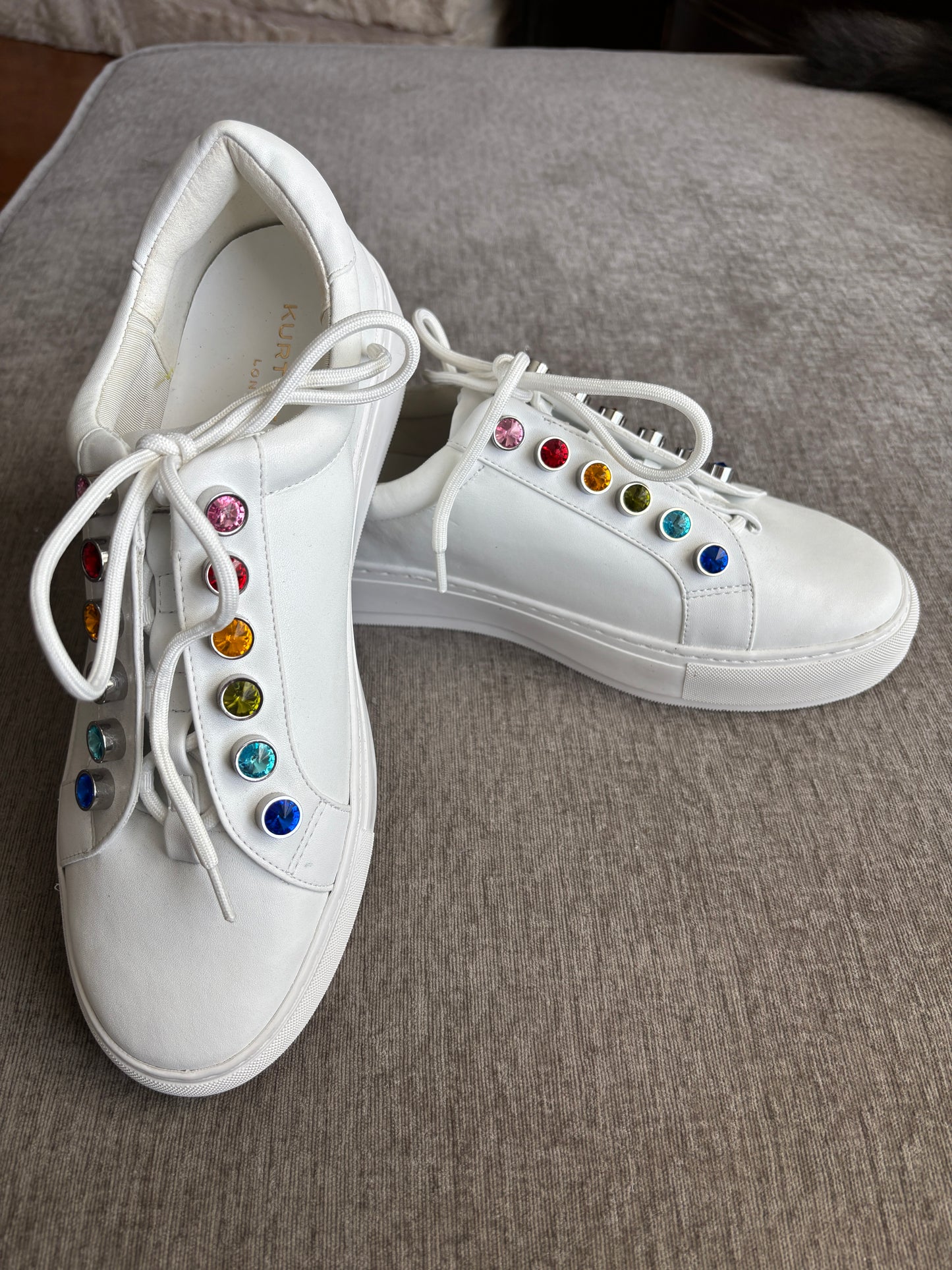 EUC Kurt Geiger London Liviah Chunky Rainbow Sneakers