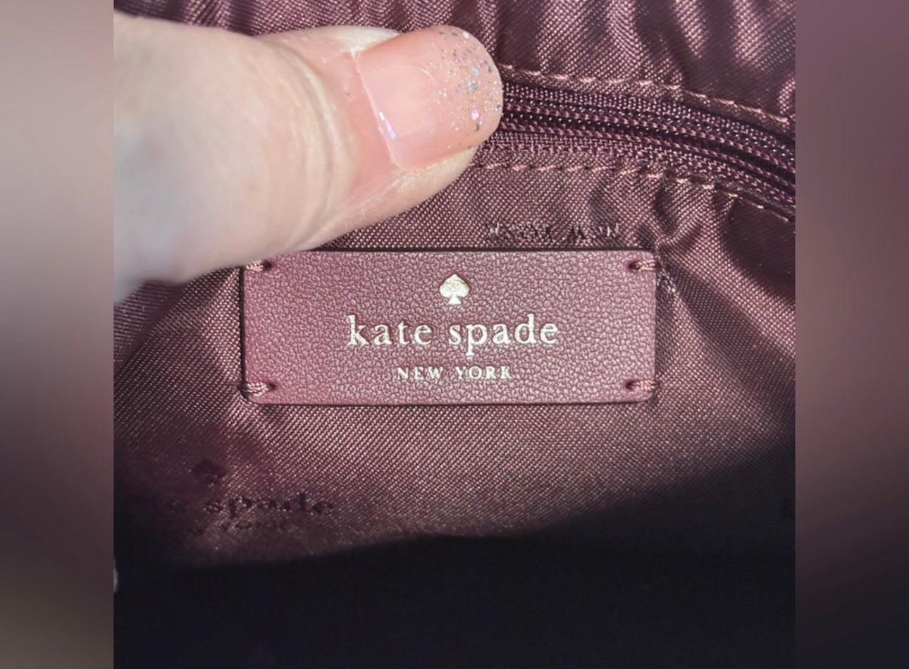 NWT Kate Spade Small Dome Crossbody, Deep Berry Glitter Fabric