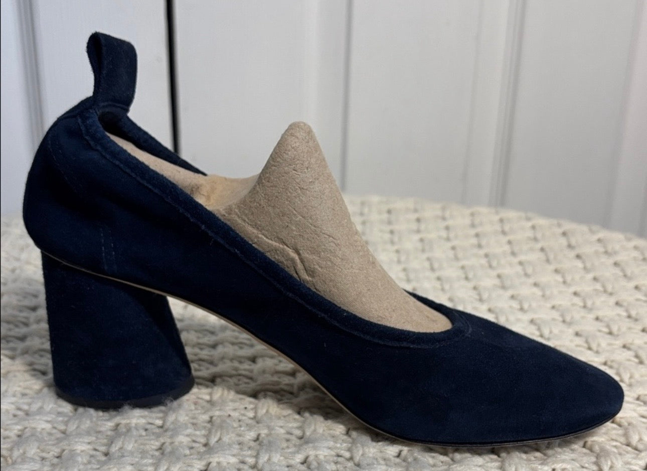 EUC Tory Burch Blue Suede Block Heels