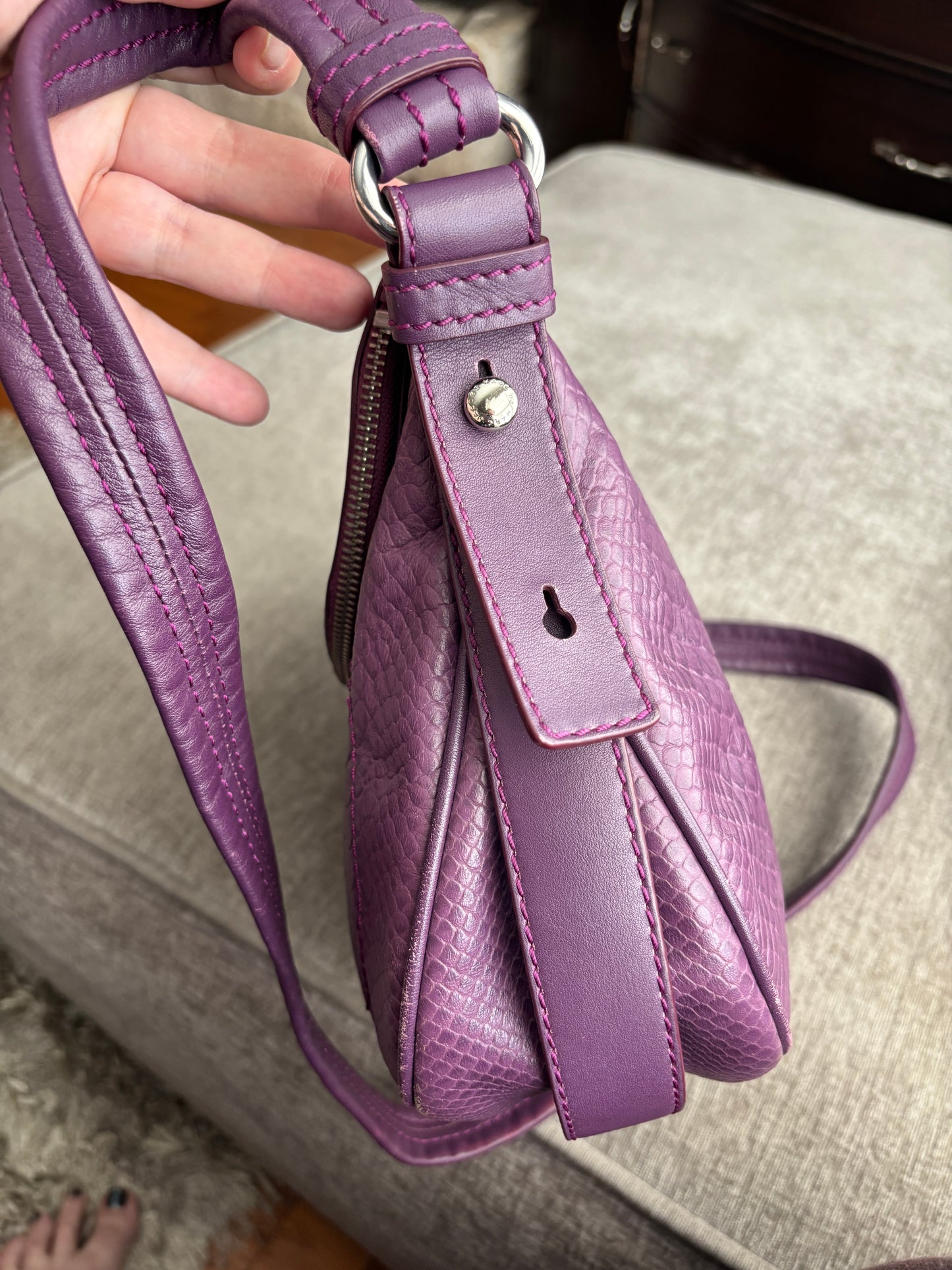 Marc by Marc Jacobs Purple Embossed Leather Bag