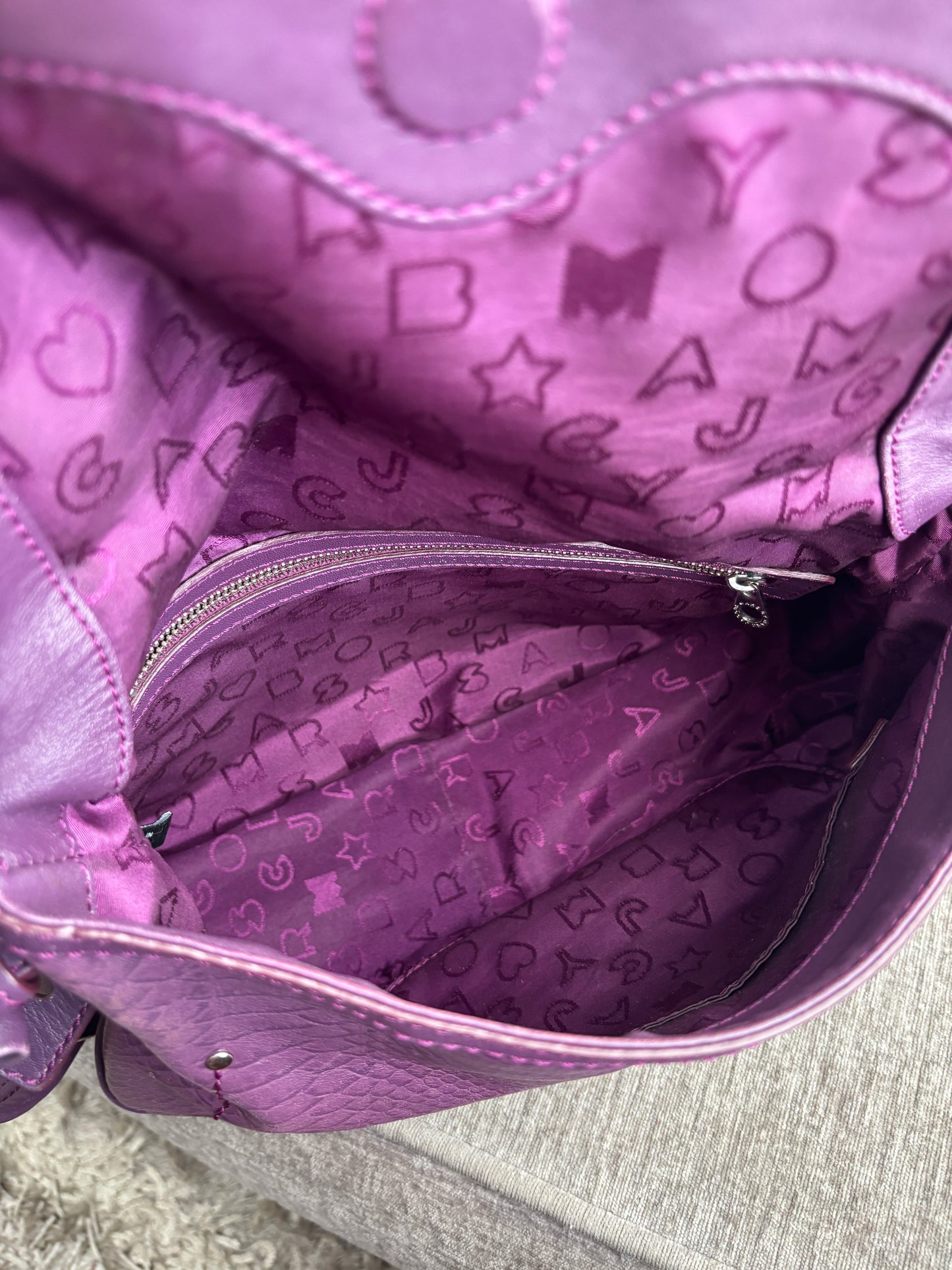 Marc by Marc Jacobs Purple Embossed Leather Bag