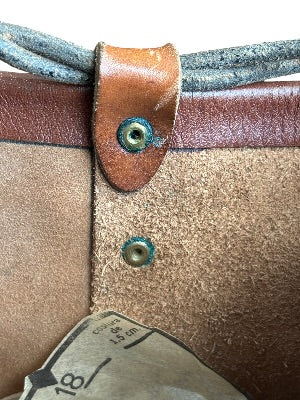 Vintage 1970s Artisan-Made Leather Bucket Bag with Dragon Medallion