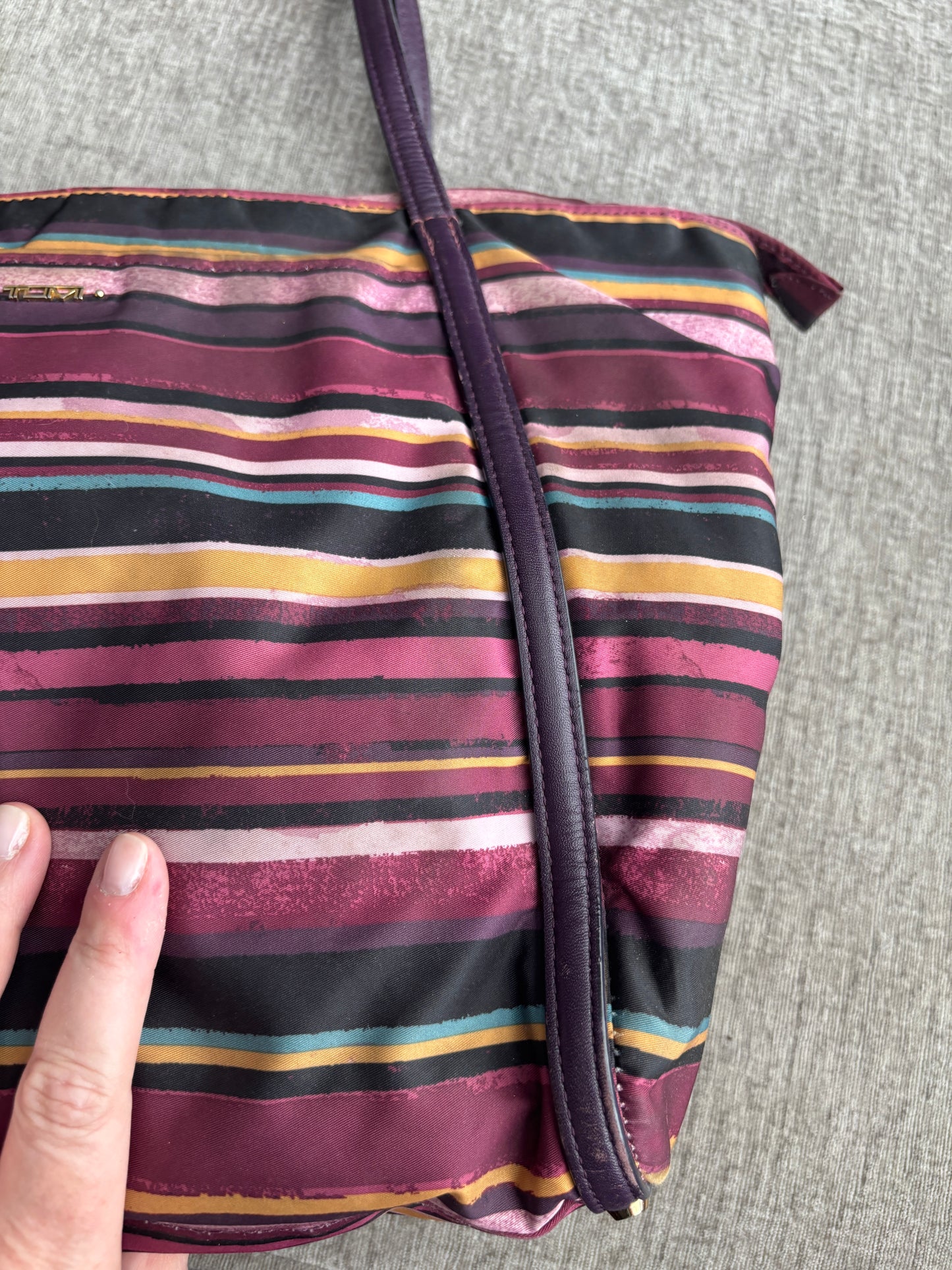 Tumi Large Canvas Bag with Leather Trim