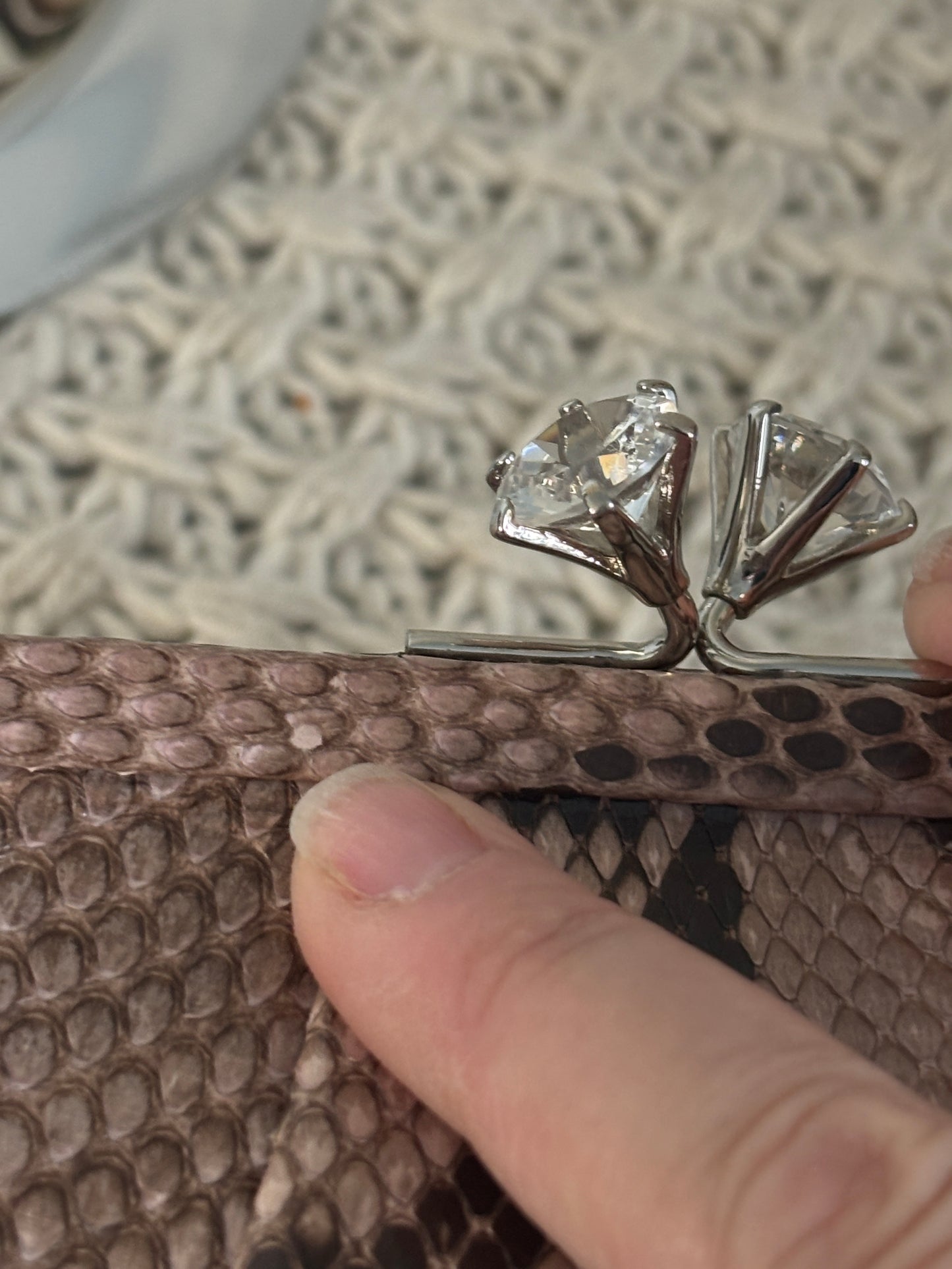Very Rare Vintage Coach Sample Python Clutch, Made in Italy