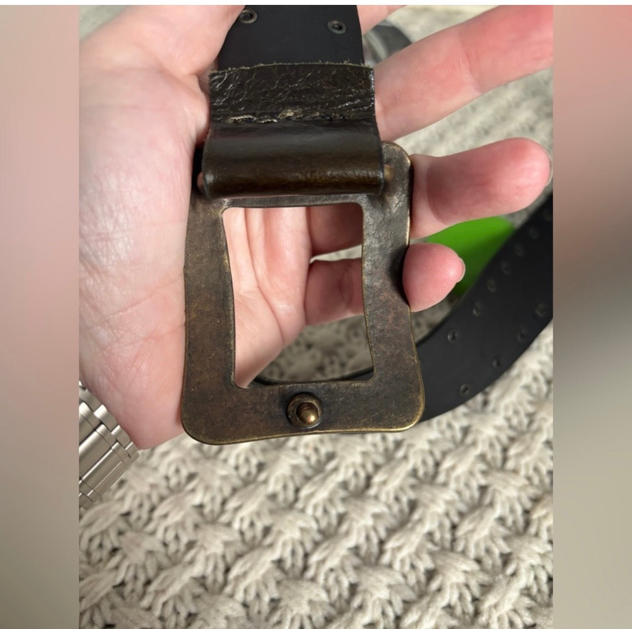Italian Leather Belt with Stud Details