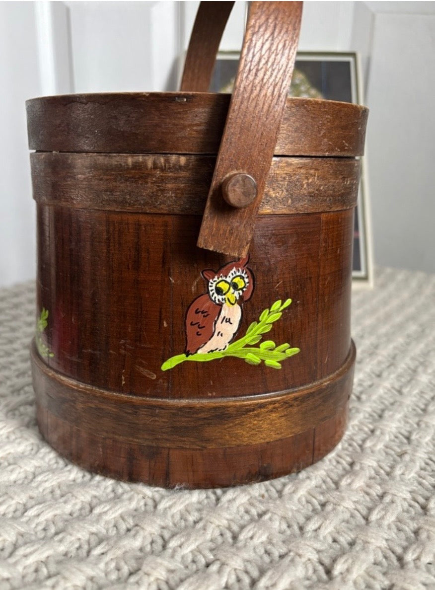 Vintage Wooden Bucket Bag, 1970s