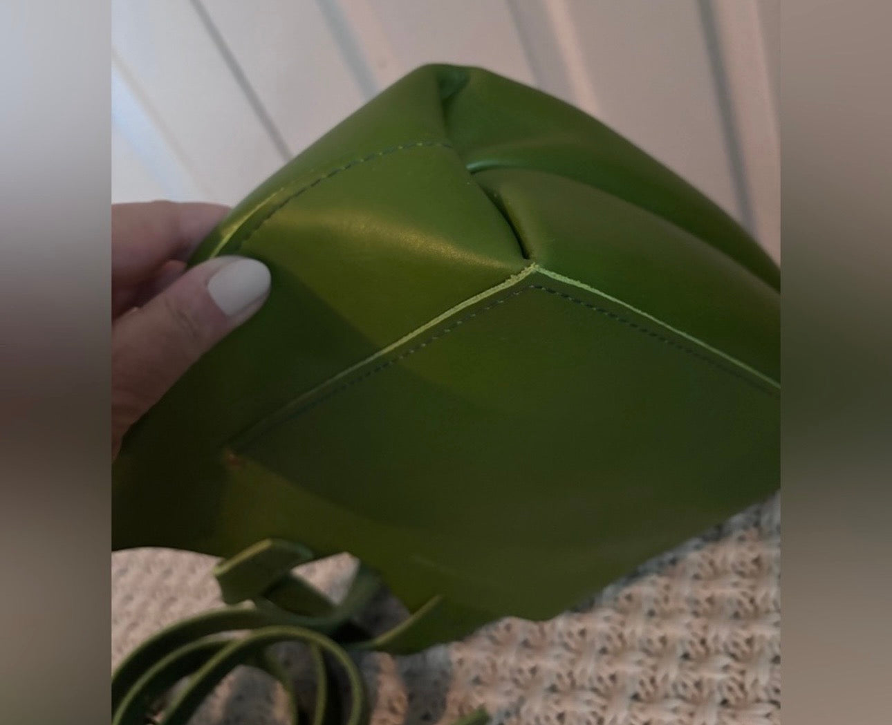 NWOT Portland Leather Mini Tote, Grass Green