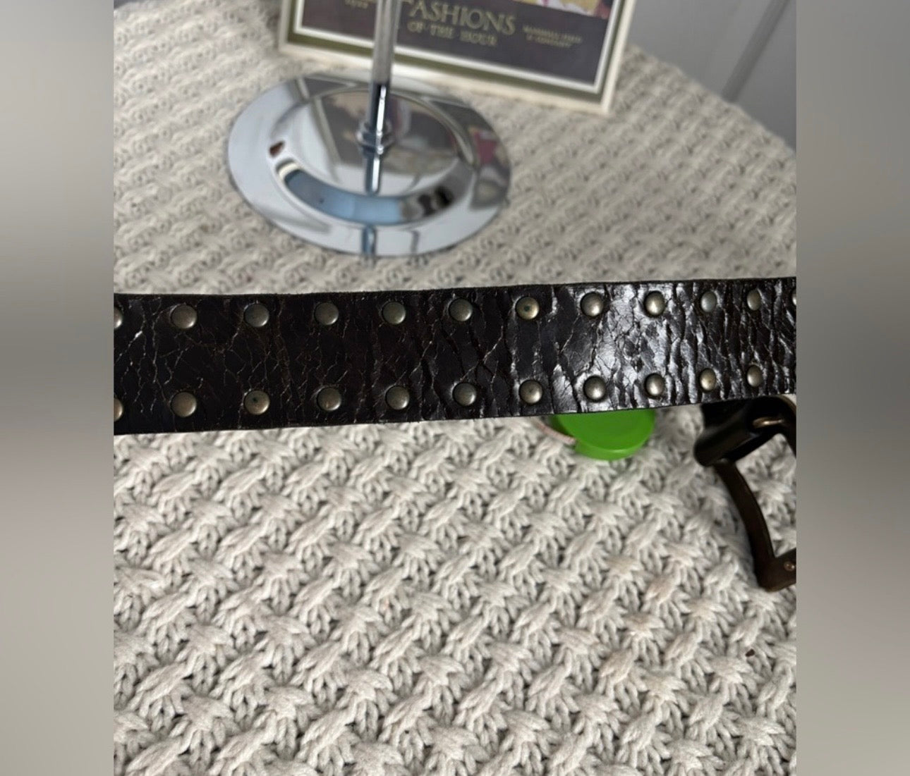 Italian Leather Belt with Stud Details