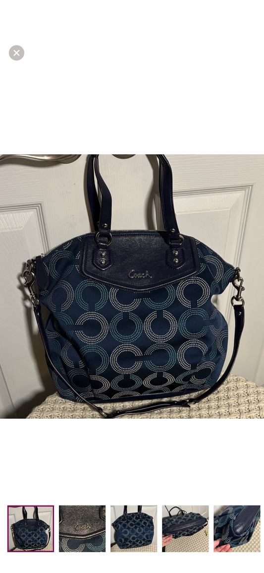 Coach Ashley Dotted Op Art North South Satchel