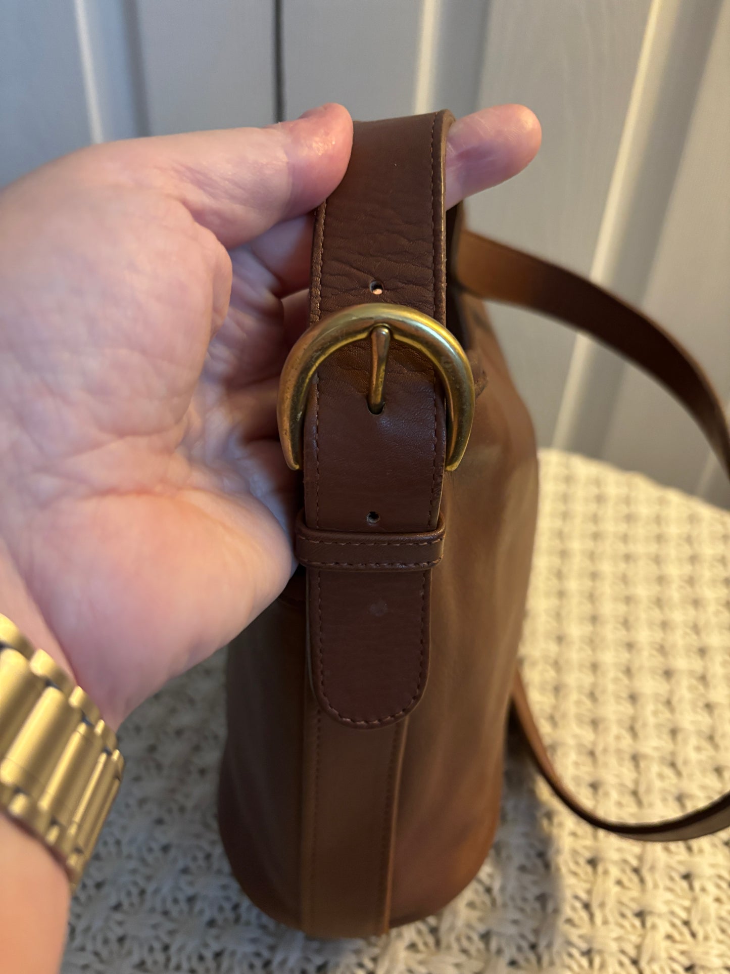 Vintage Coach Worth Bag, British Tan