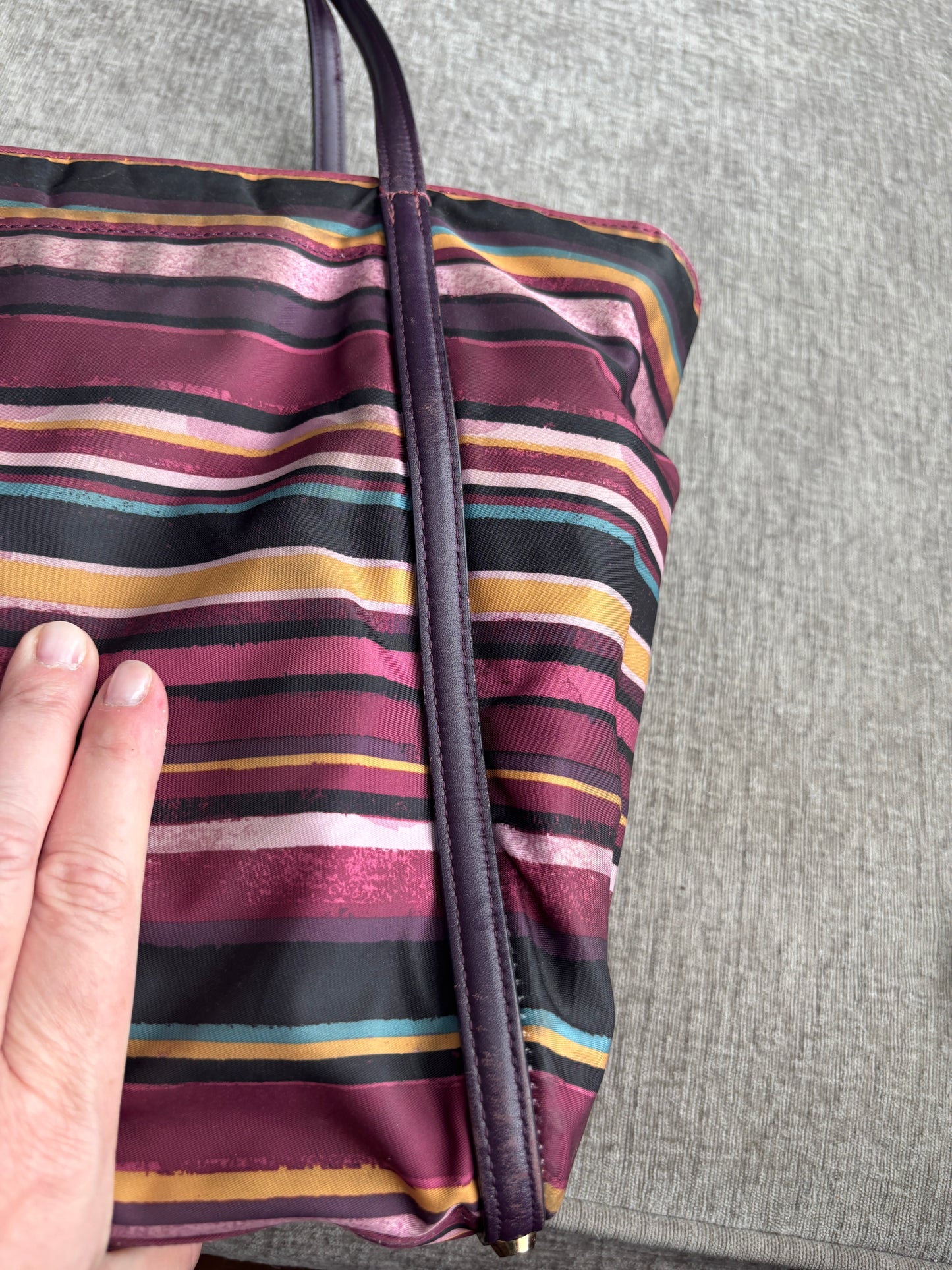 Tumi Large Canvas Bag with Leather Trim