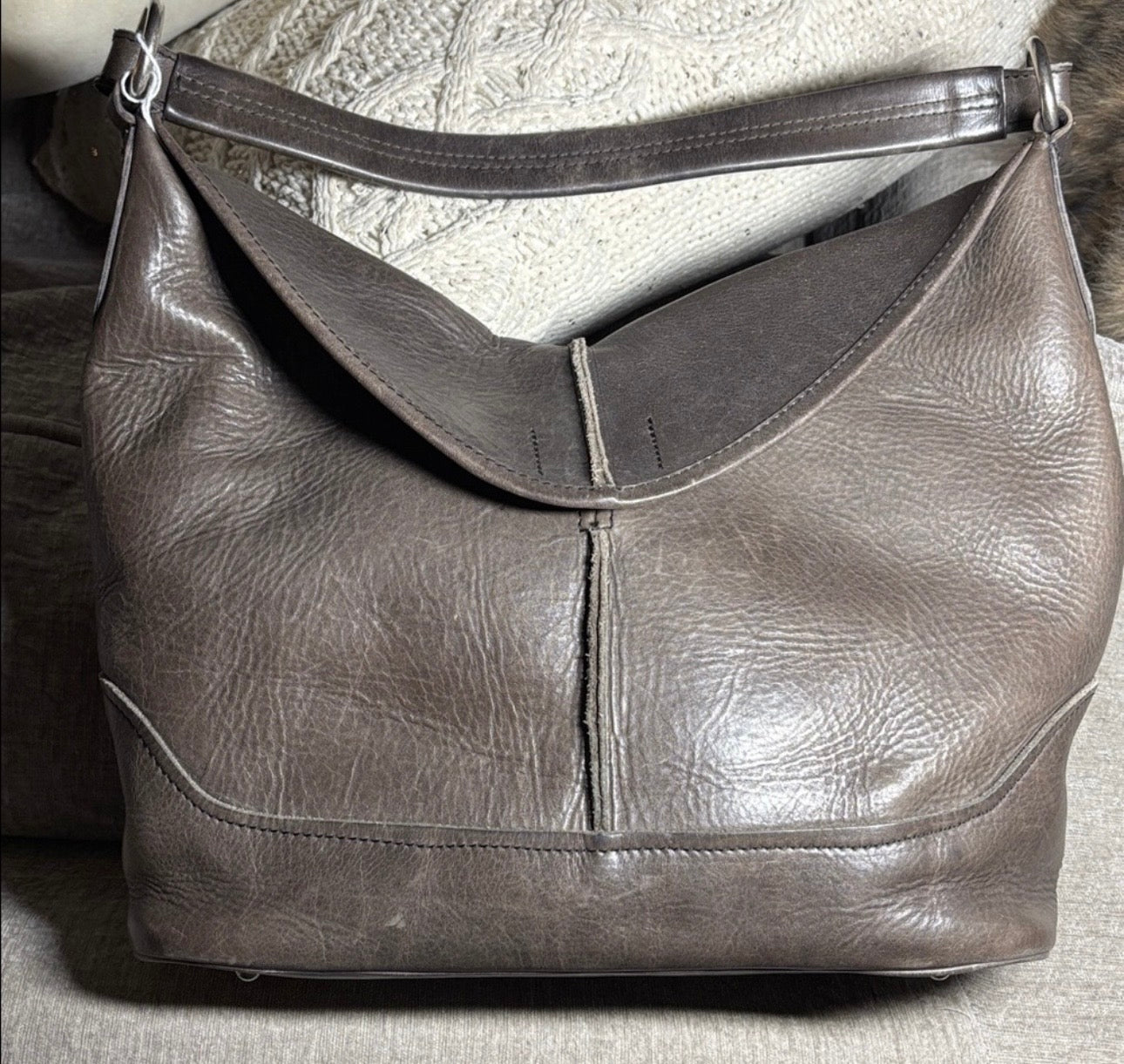 EUC Frye Taupe Leather Shoulder Bag