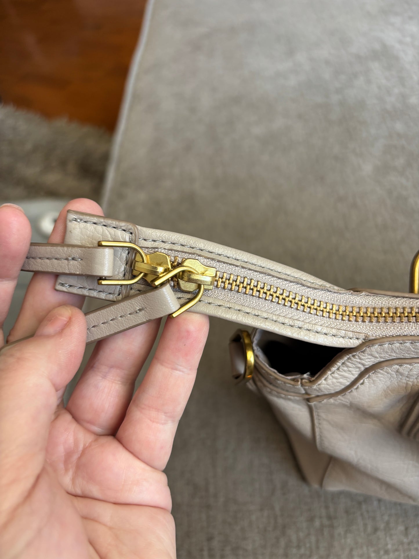 EUC Fossil Taupe Bag with Removable Long Strap