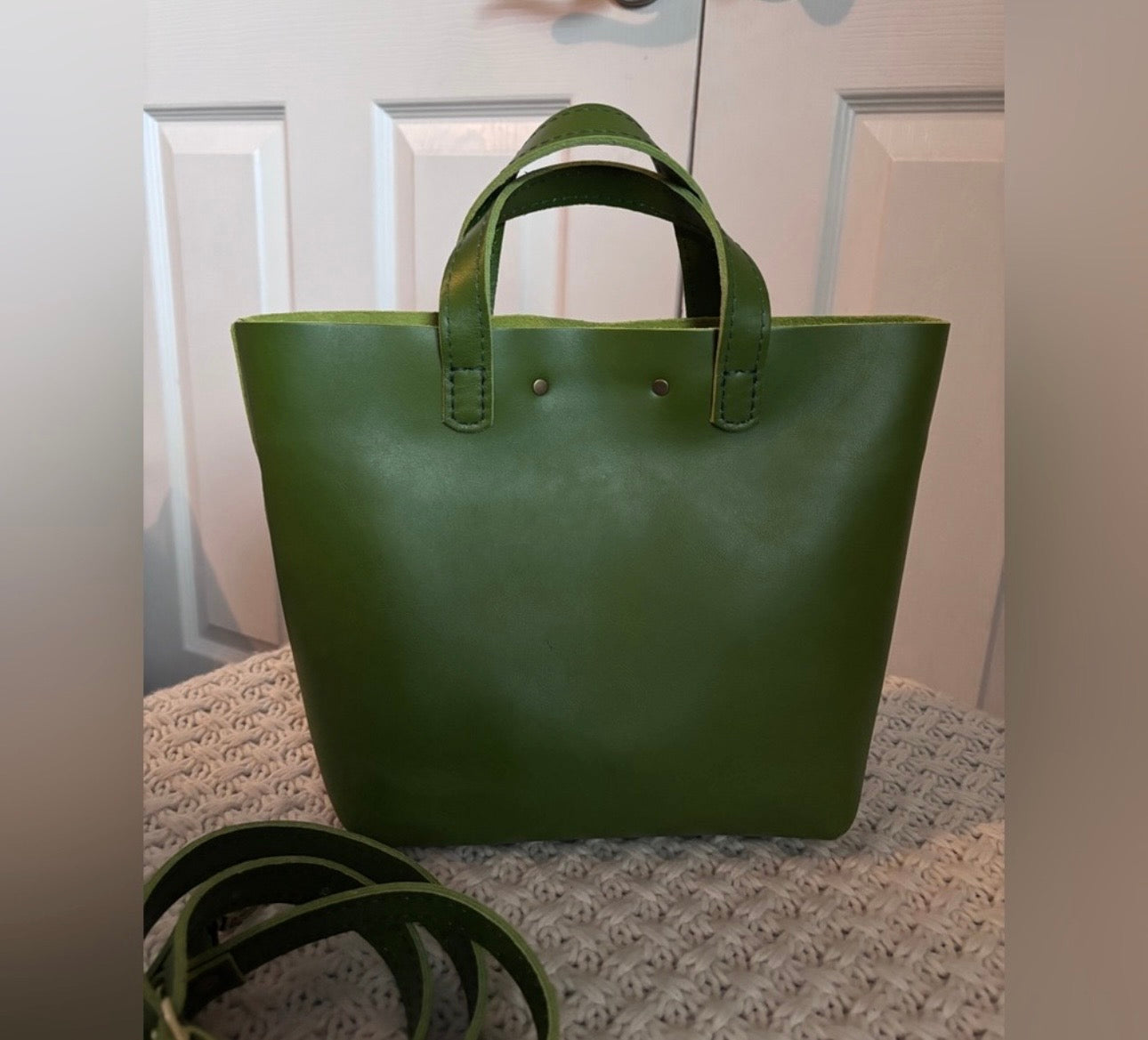 NWOT Portland Leather Mini Tote, Grass Green