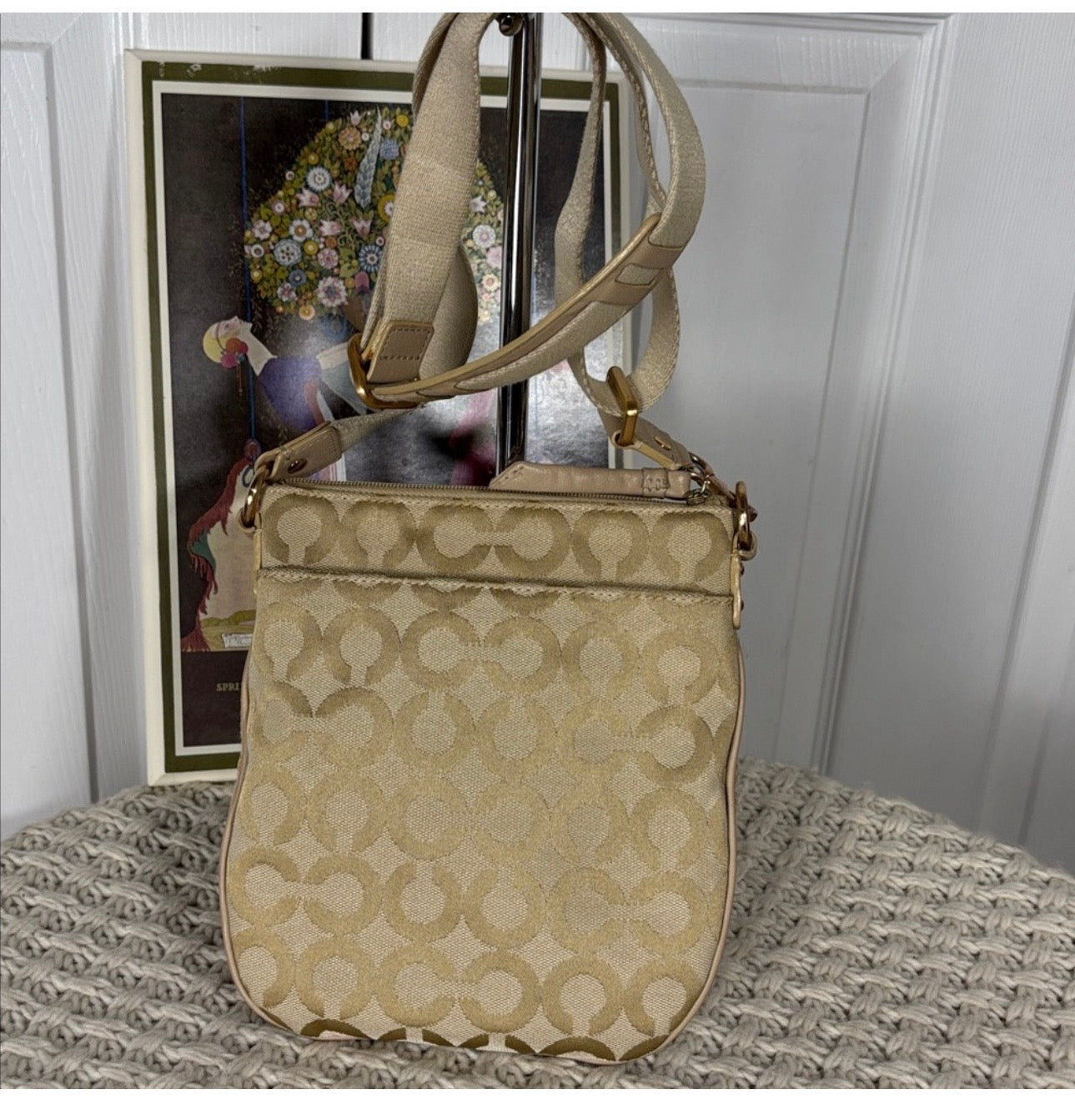 EUC Coach Parker Signature Canvas Swingpack Crossbody Bag