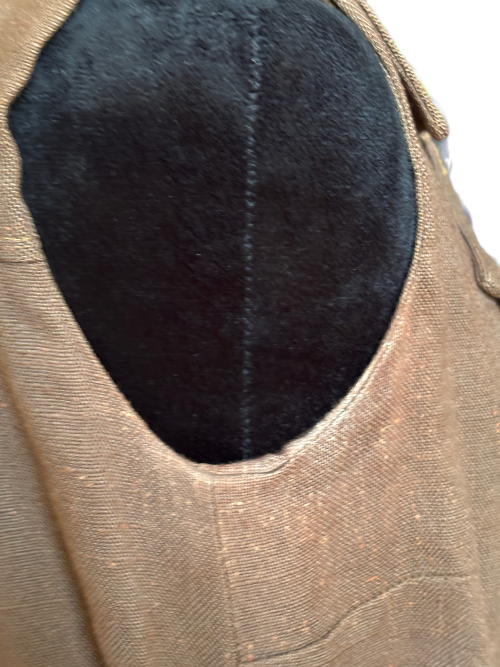 Vintage Unbranded Brown Linen Wrap Dress