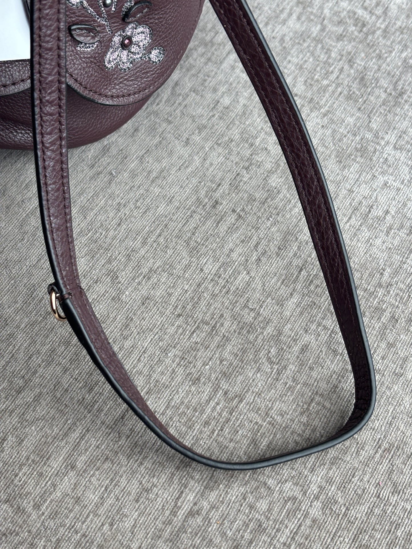 Coach Floral Embroidered Petal Bag, Oxblood