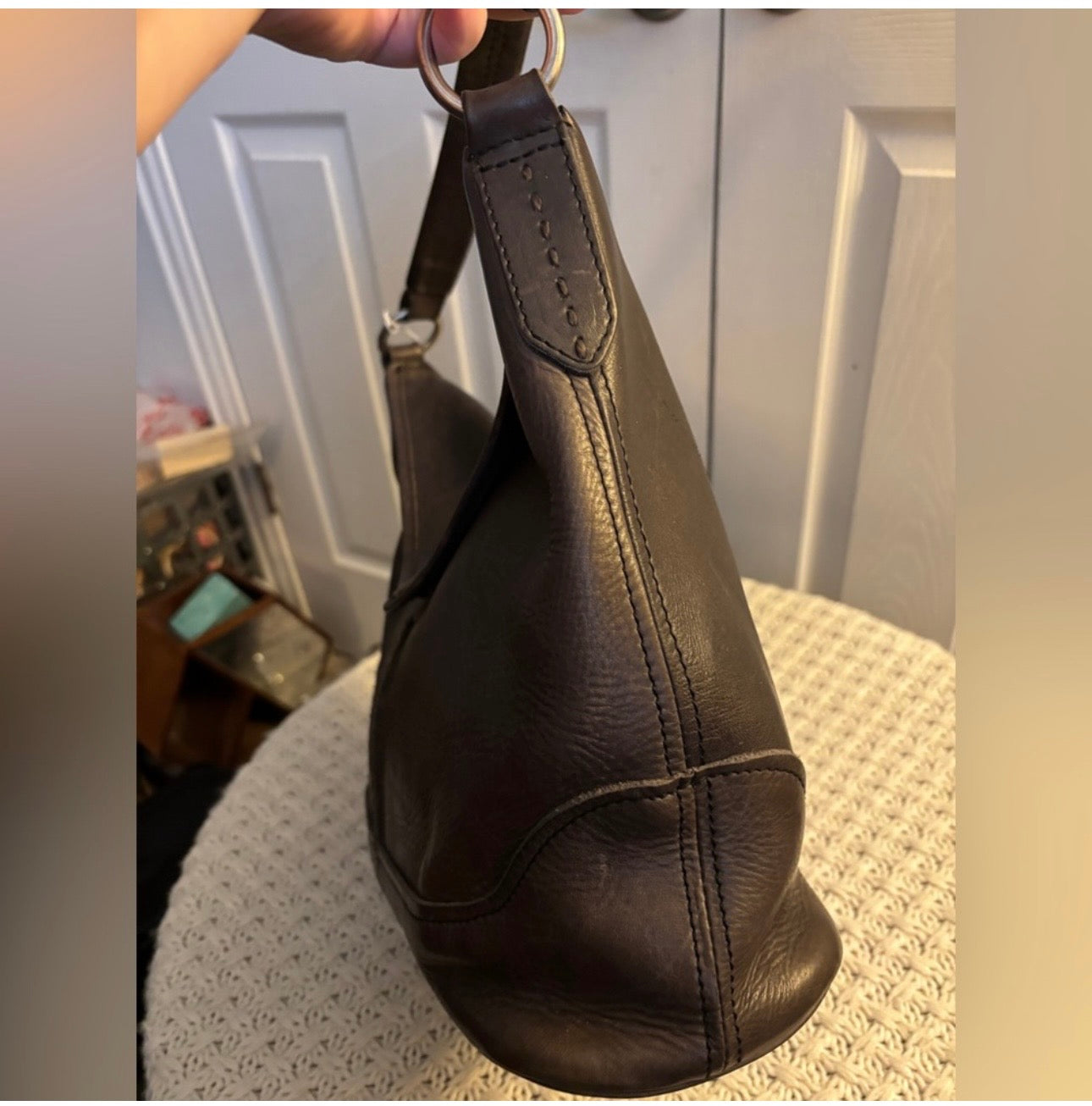 EUC Frye Taupe Leather Shoulder Bag