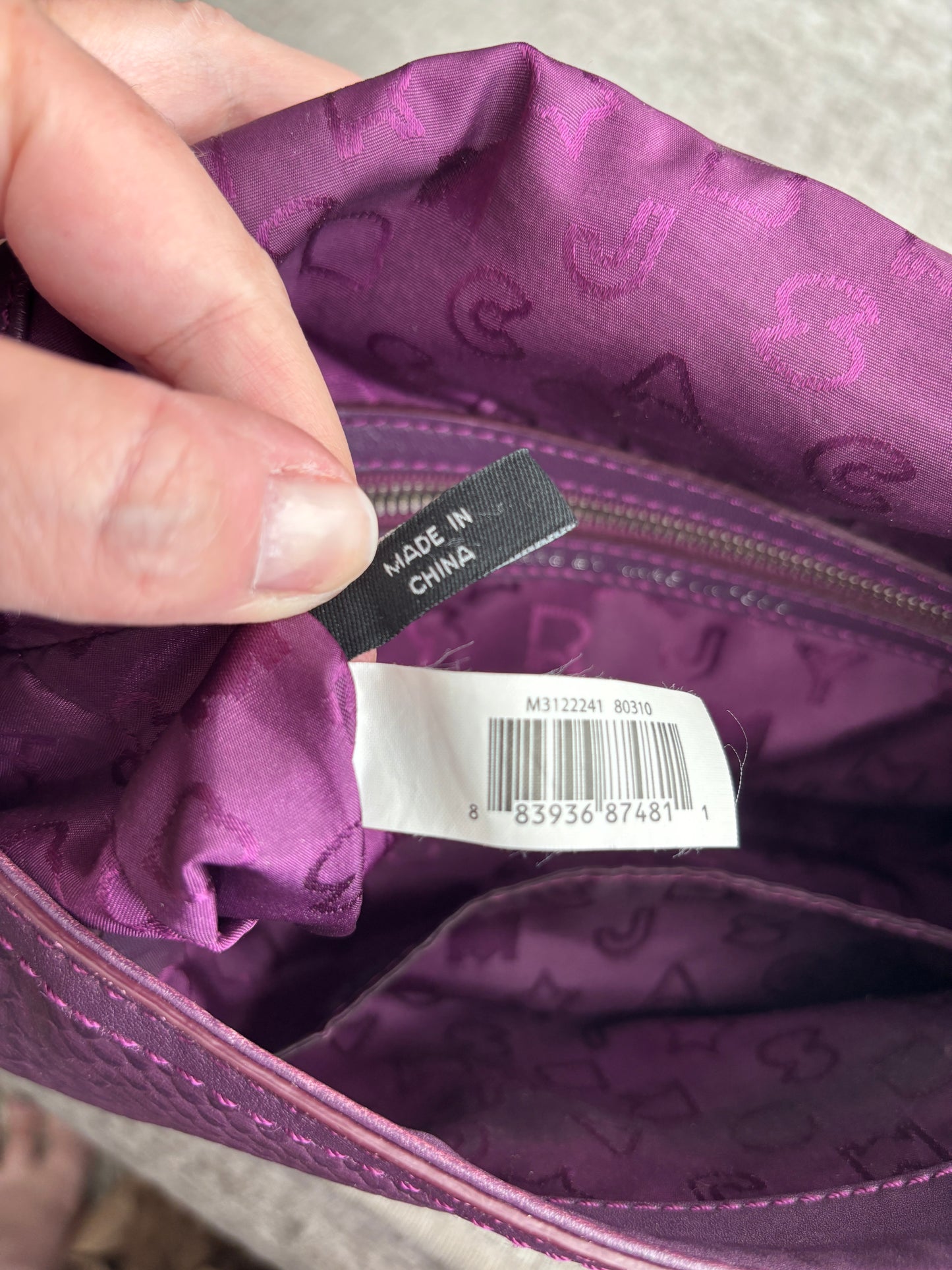 Marc by Marc Jacobs Purple Embossed Leather Bag
