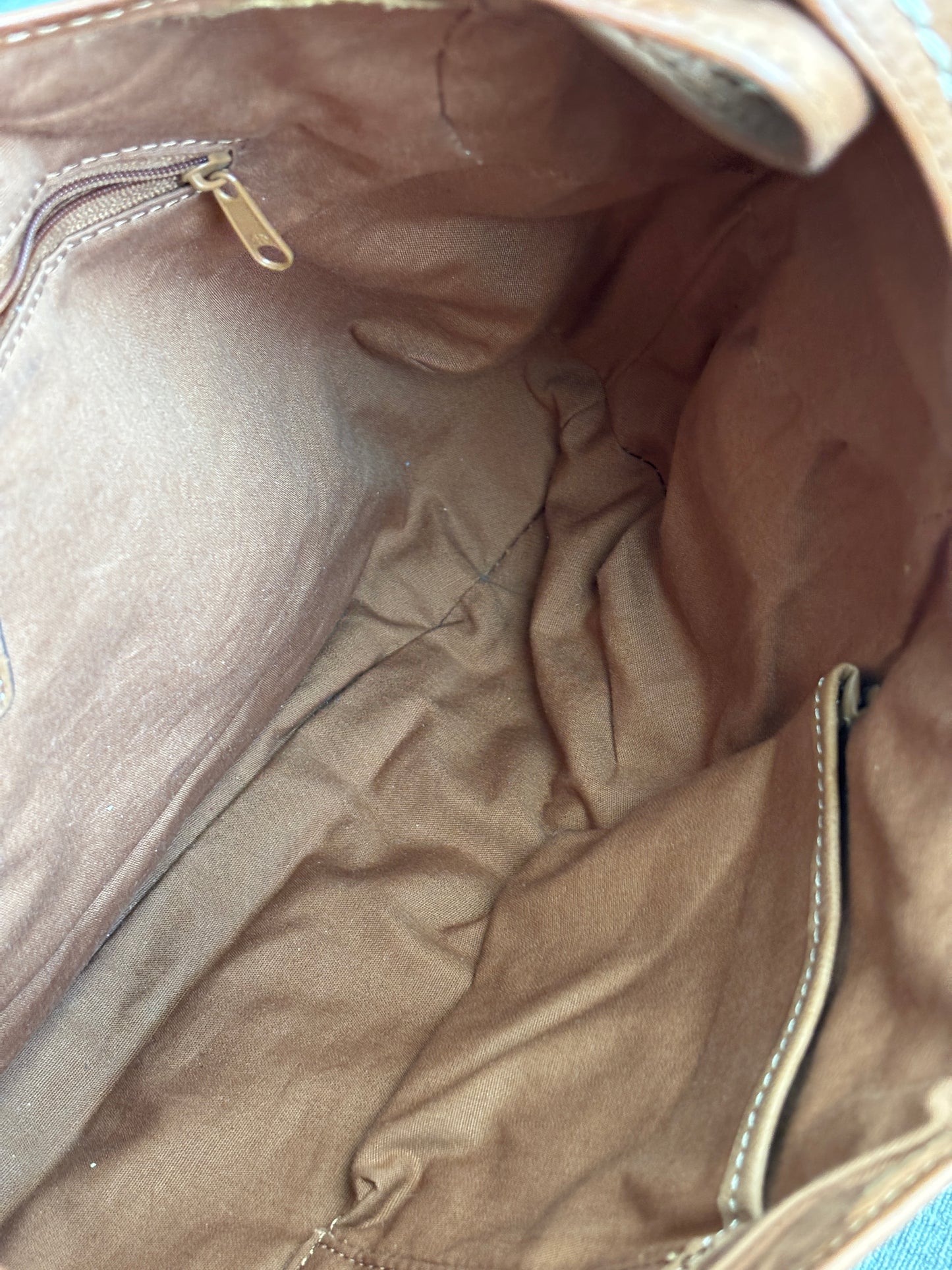 Fossil Canvas Floral Hobo with Leather Trim