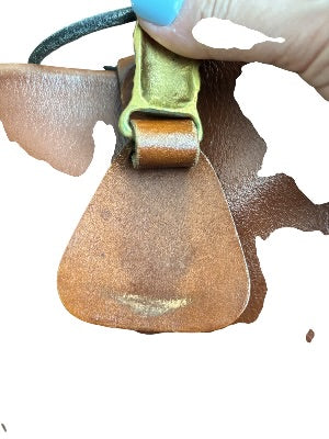 Vintage 1970s Artisan-Made Leather Bucket Bag with Dragon Medallion