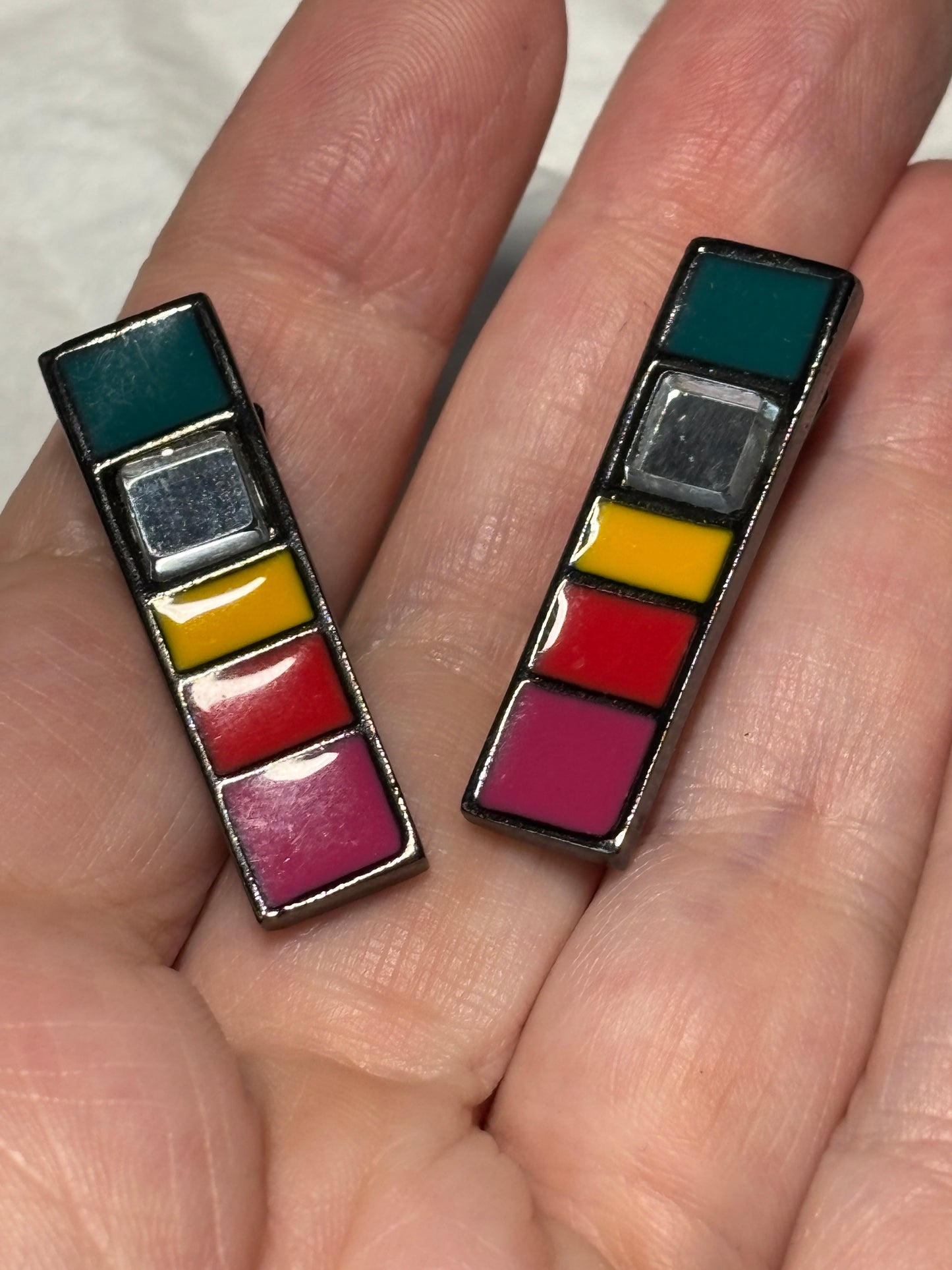 Vintage YSL Mondrian Jewelry Set, Circa 1980’s