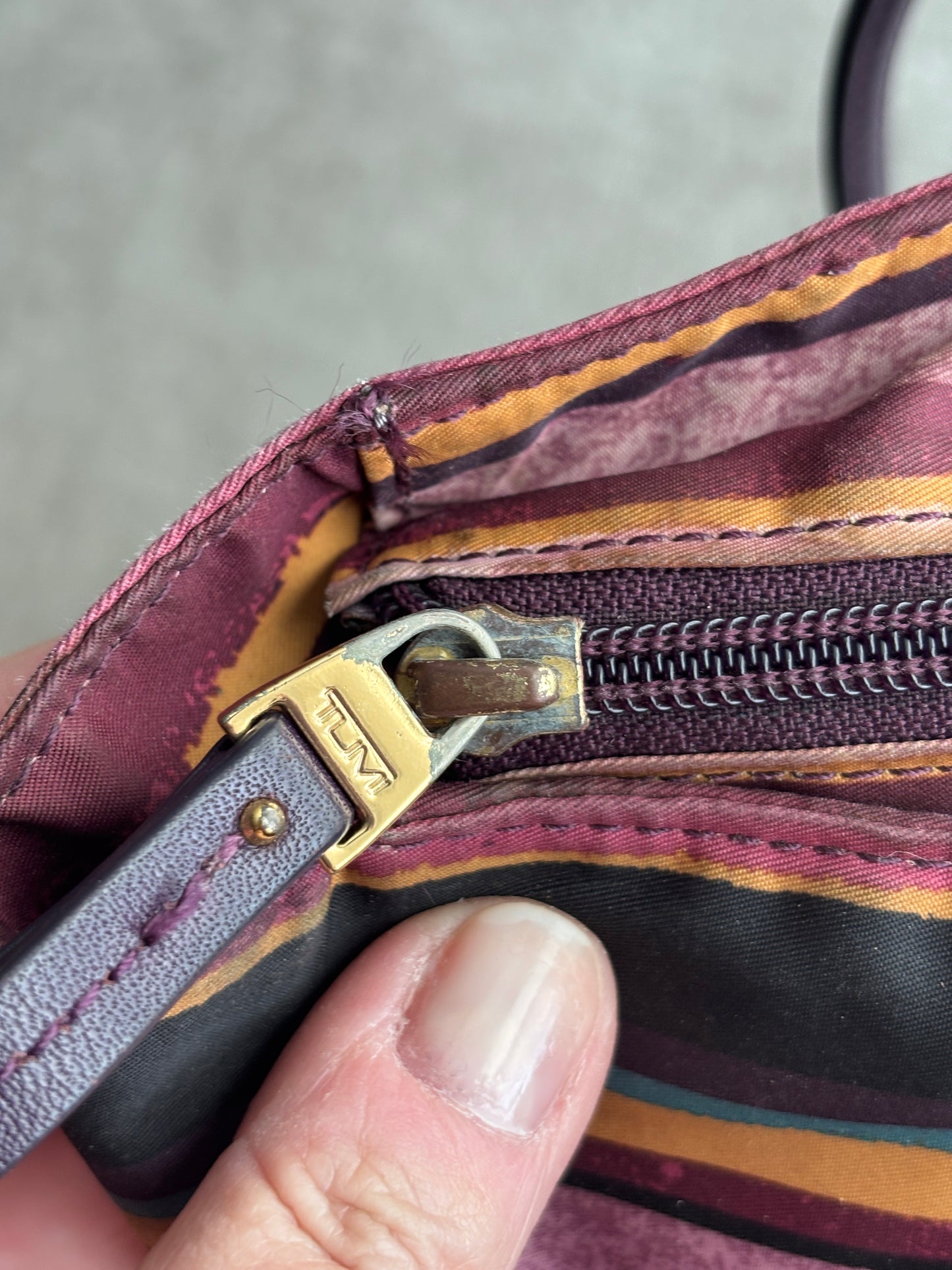 Tumi Large Canvas Bag with Leather Trim