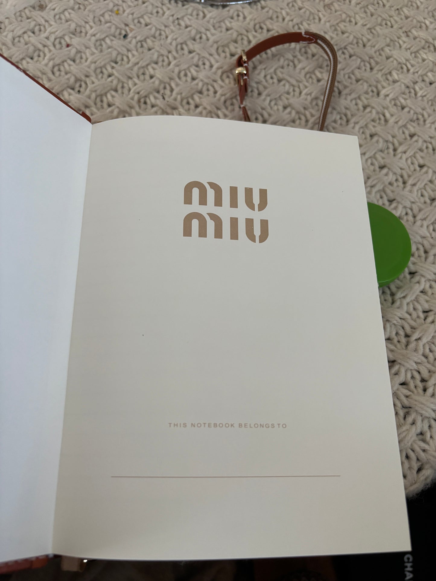 New MIU MIU Leather Bound Notebook