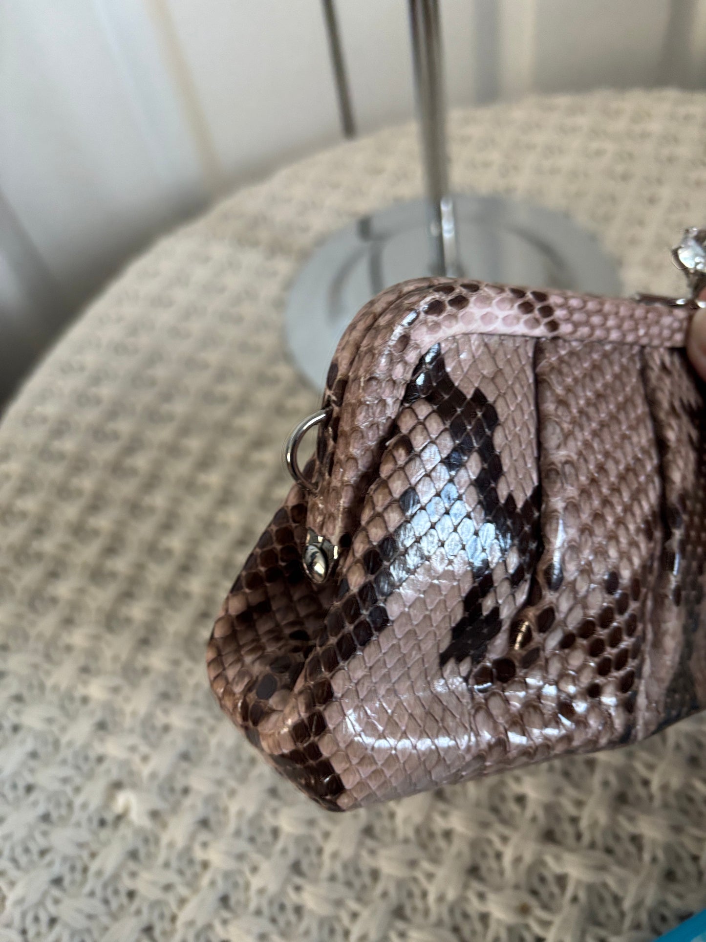 Very Rare Vintage Coach Sample Python Clutch, Made in Italy