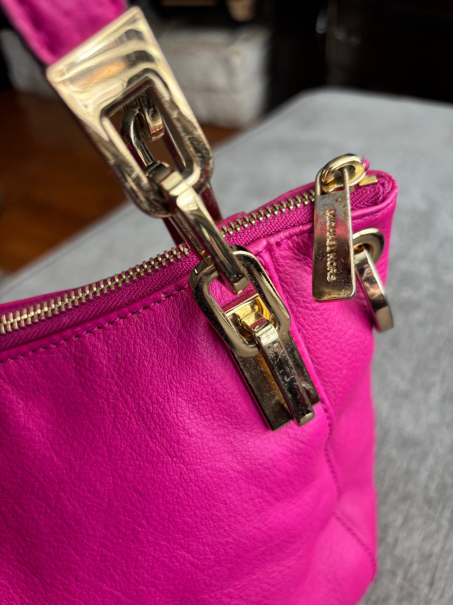 Michael Kors Vibrant Pink Leather Bag