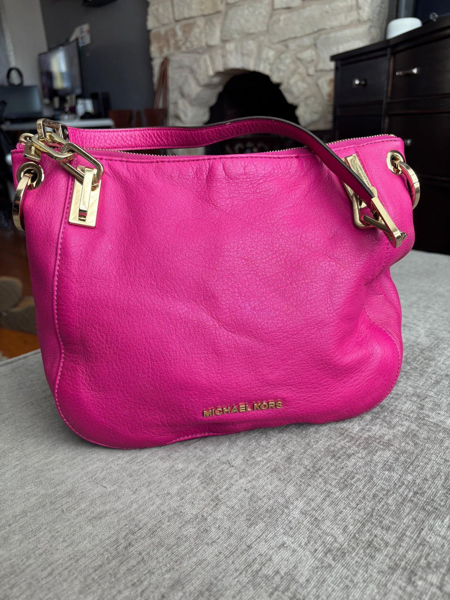 Michael Kors Vibrant Pink Leather Bag