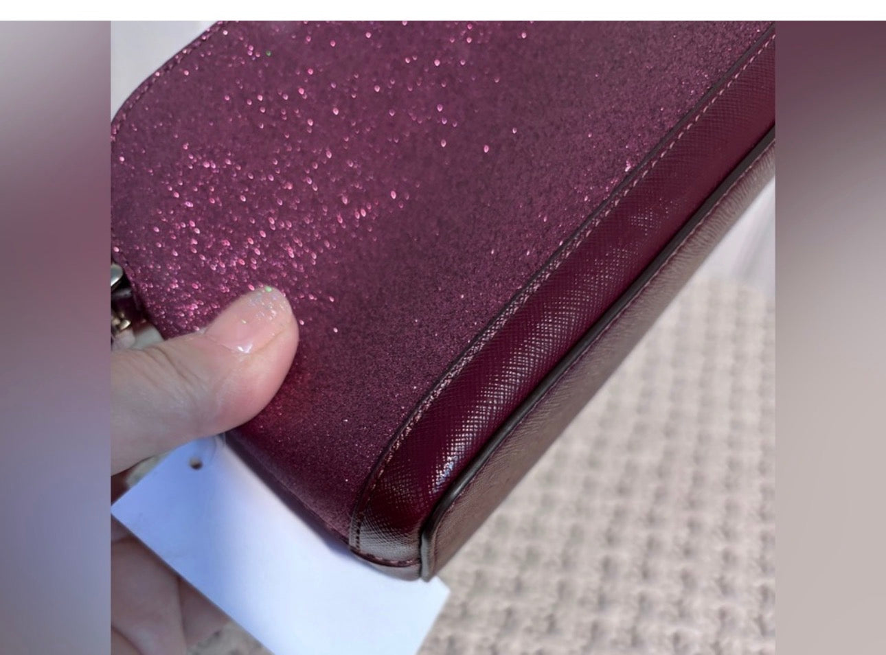 NWT Kate Spade Small Dome Crossbody, Deep Berry Glitter Fabric