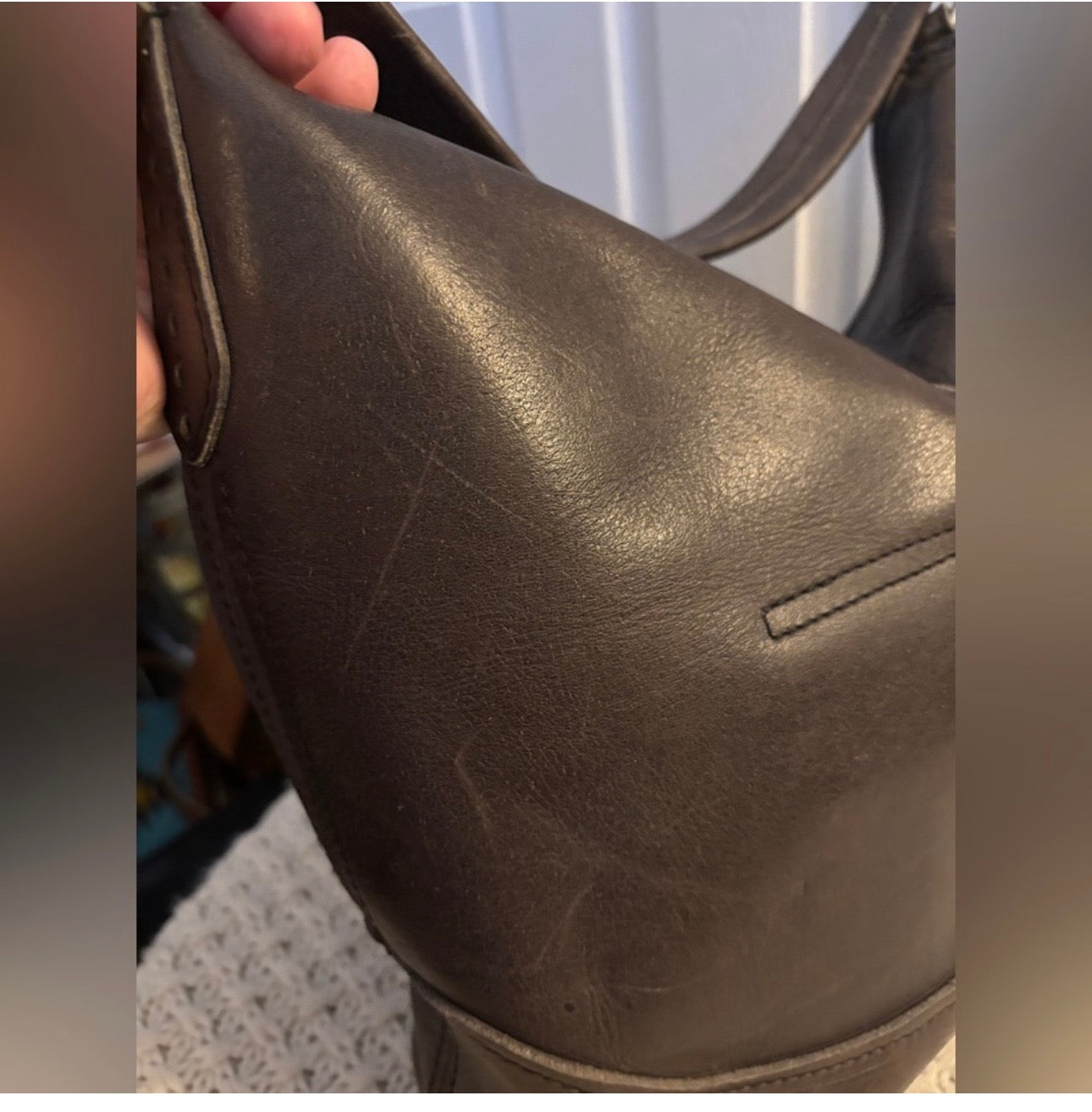 EUC Frye Taupe Leather Shoulder Bag