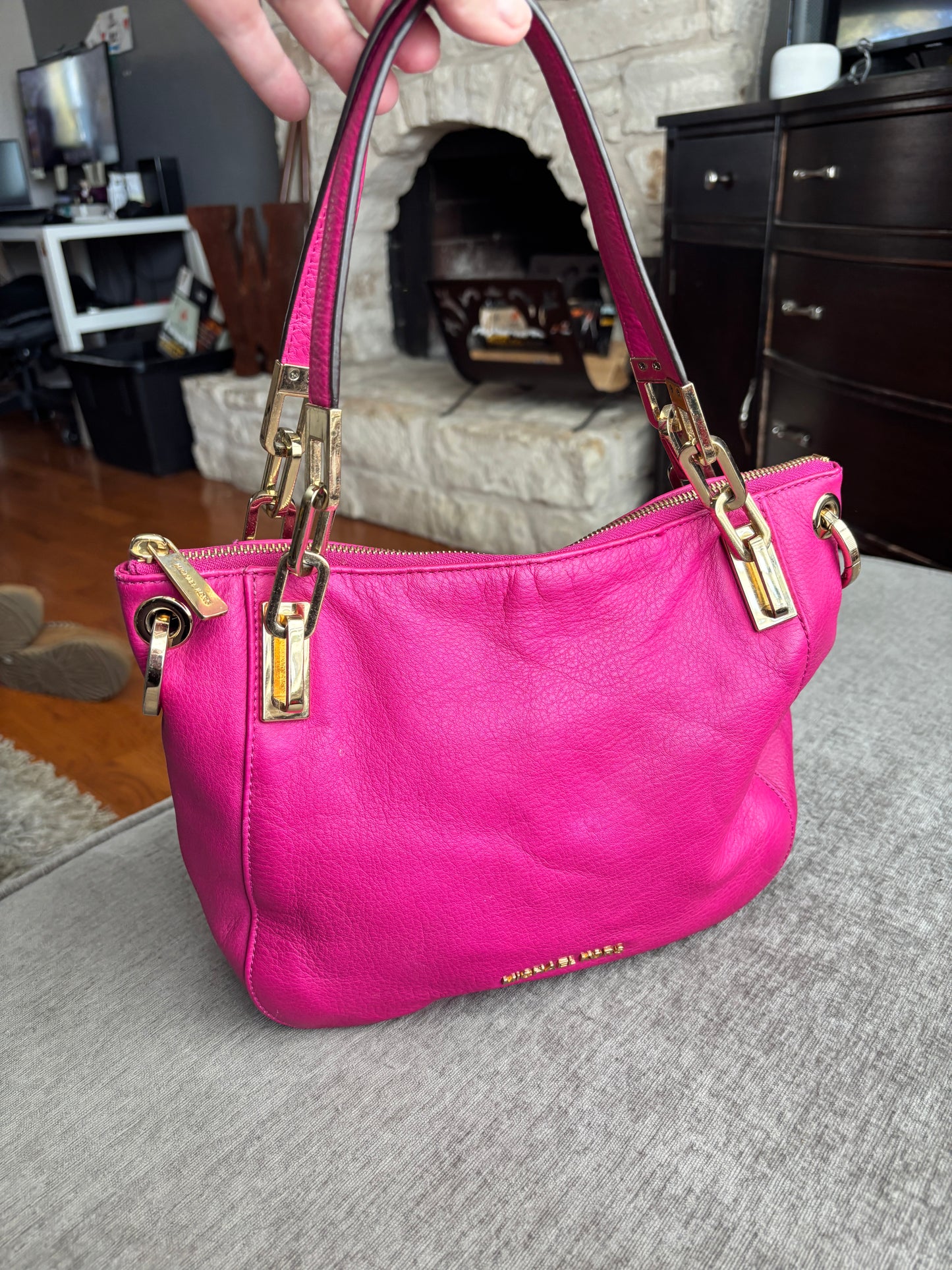 Michael Kors Vibrant Pink Leather Bag