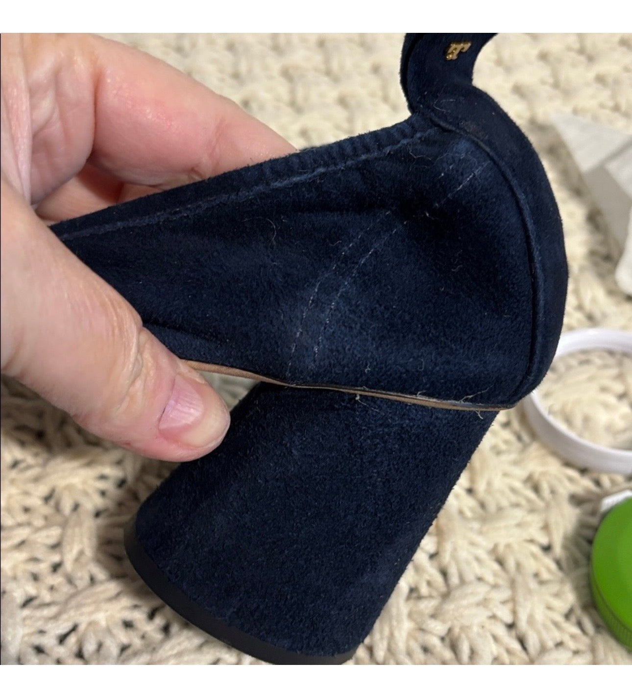 EUC Tory Burch Blue Suede Block Heels