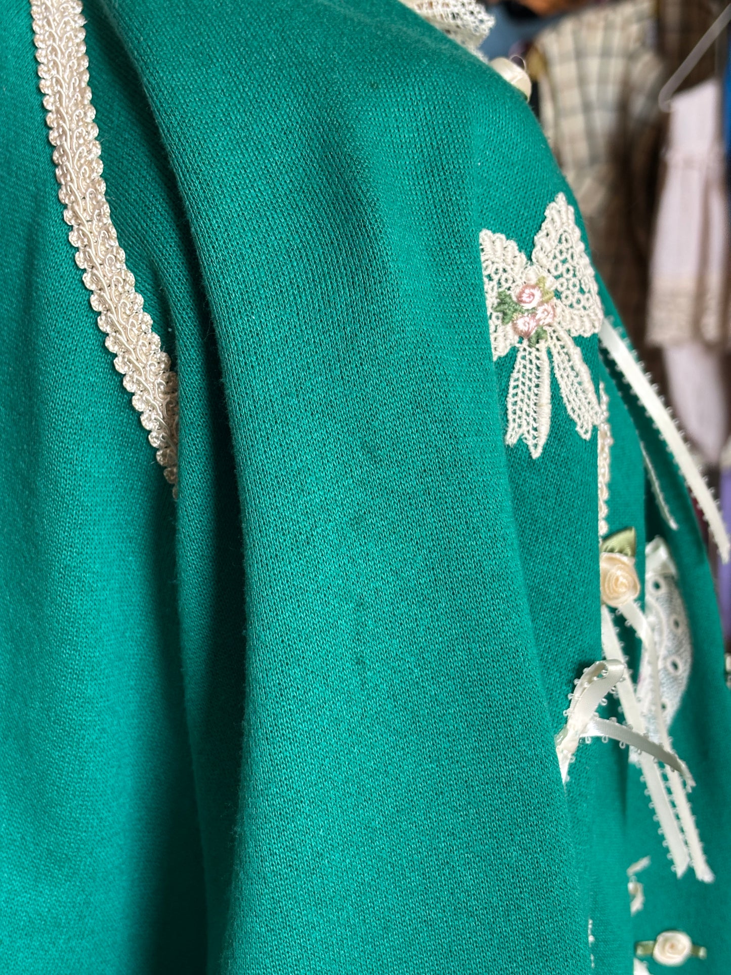 1980’s Puff Paint and Pearls Extravaganza Altered Sweatshirt