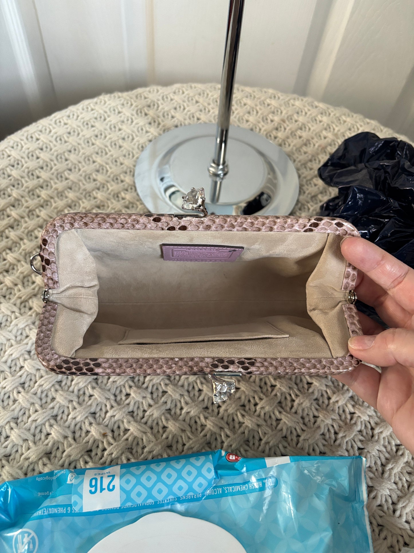 Very Rare Vintage Coach Sample Python Clutch, Made in Italy