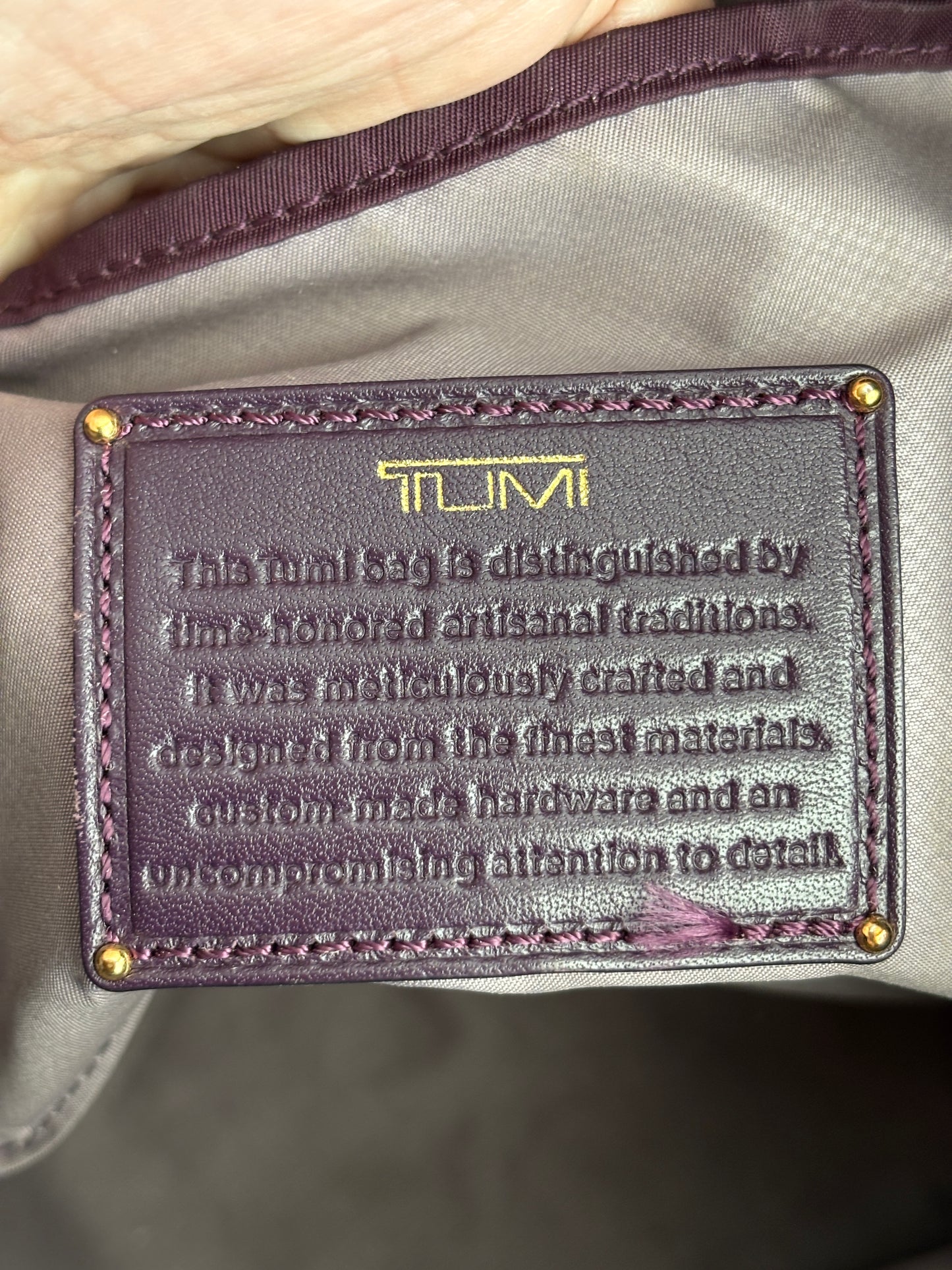 Tumi Large Canvas Bag with Leather Trim