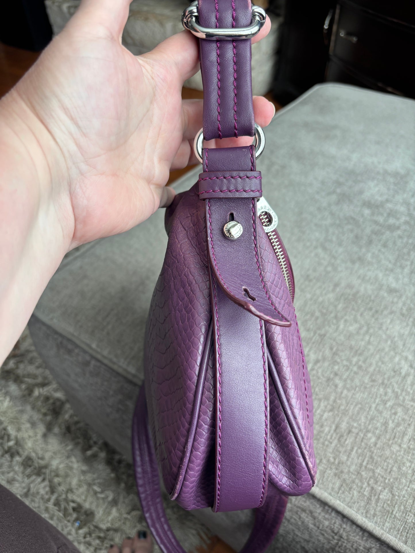 Marc by Marc Jacobs Purple Embossed Leather Bag