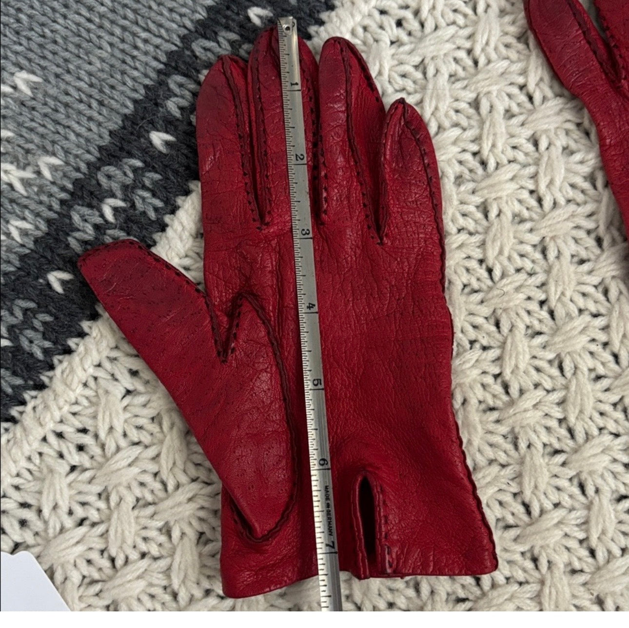 Vintage Von Roalte Red Leather Gloves