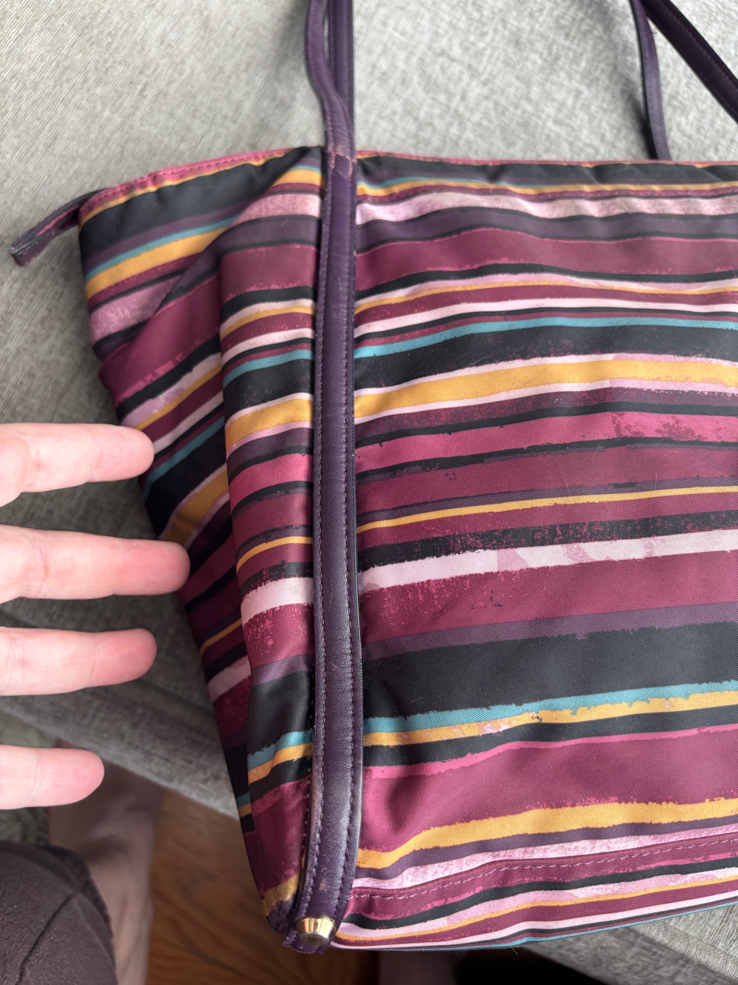 Tumi Large Canvas Bag with Leather Trim