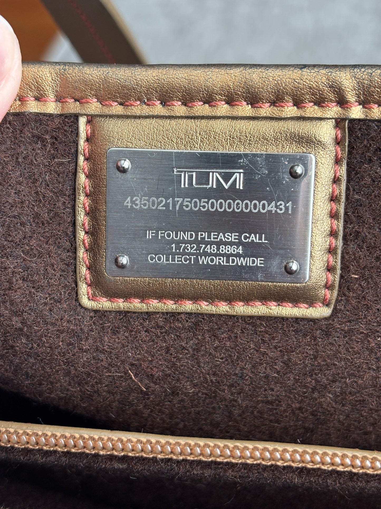 Tumi Brown Wool Computer Bag