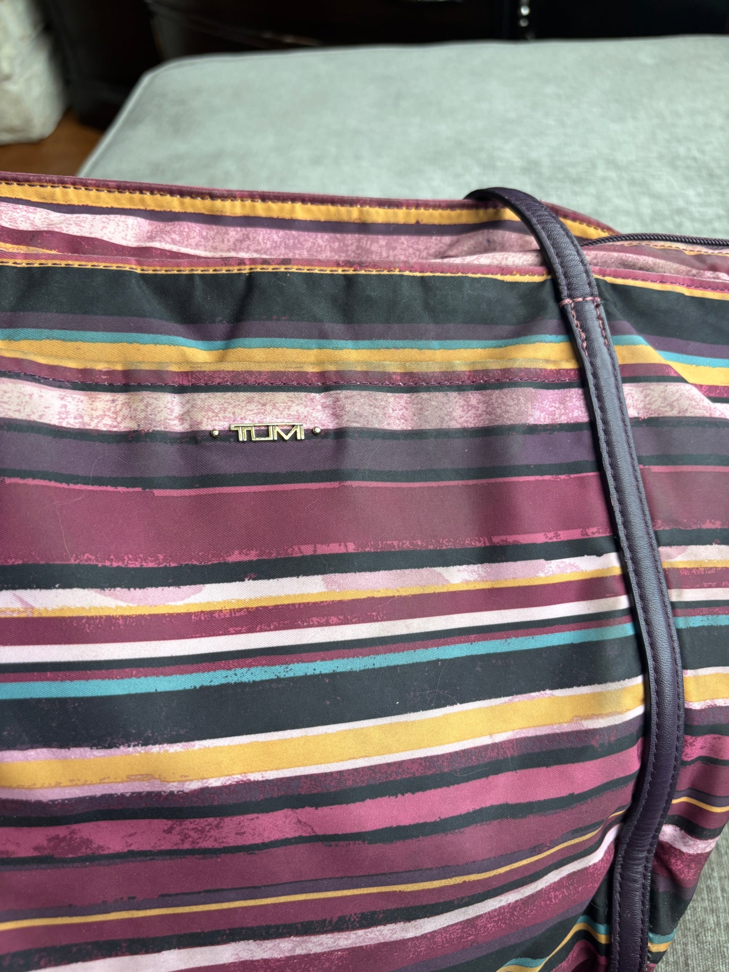 Tumi Large Canvas Bag with Leather Trim