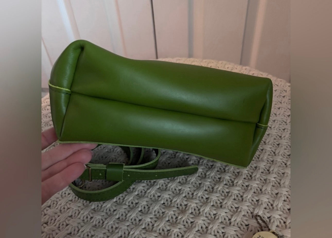 NWOT Portland Leather Mini Tote, Grass Green