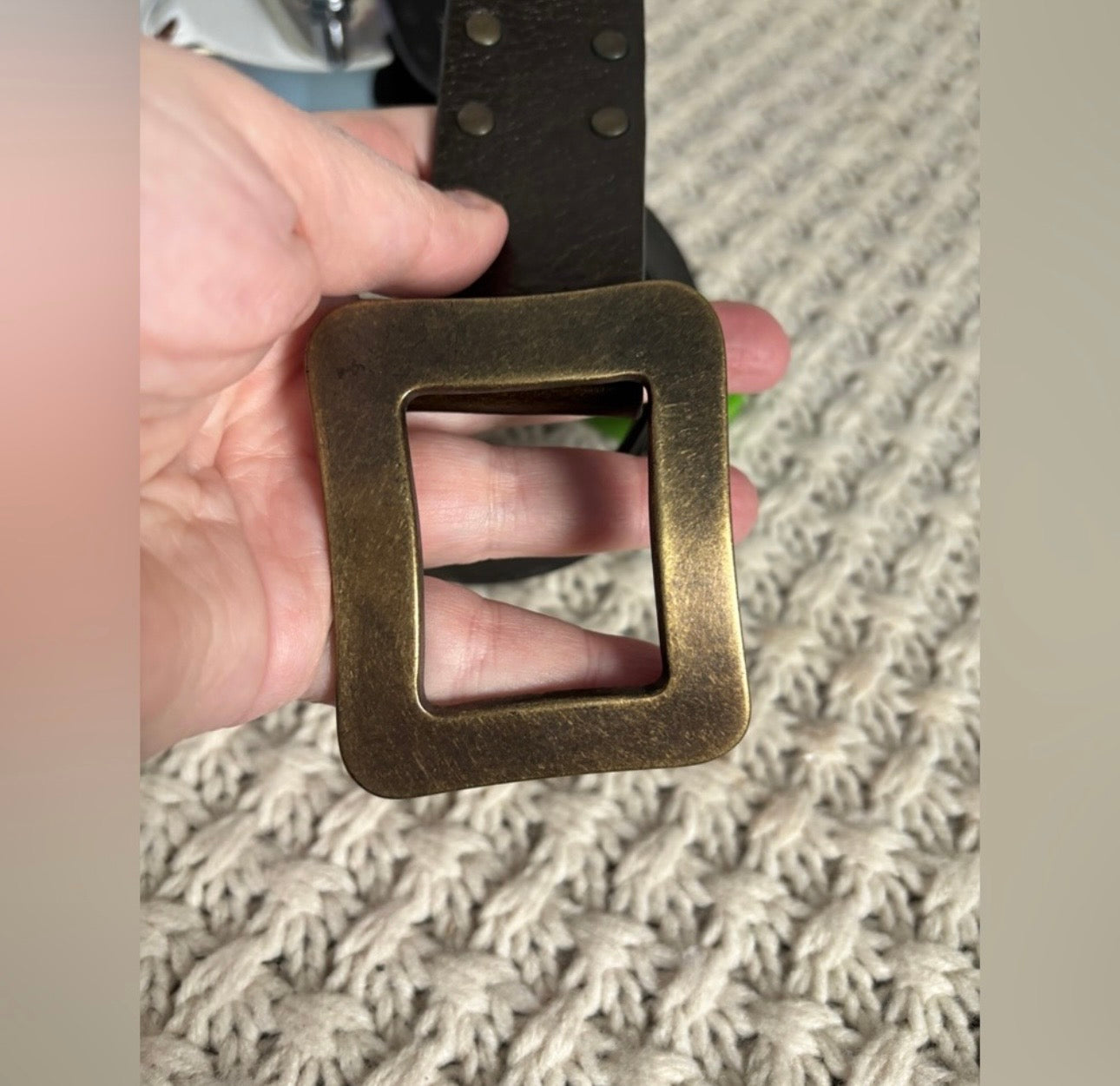 Italian Leather Belt with Stud Details