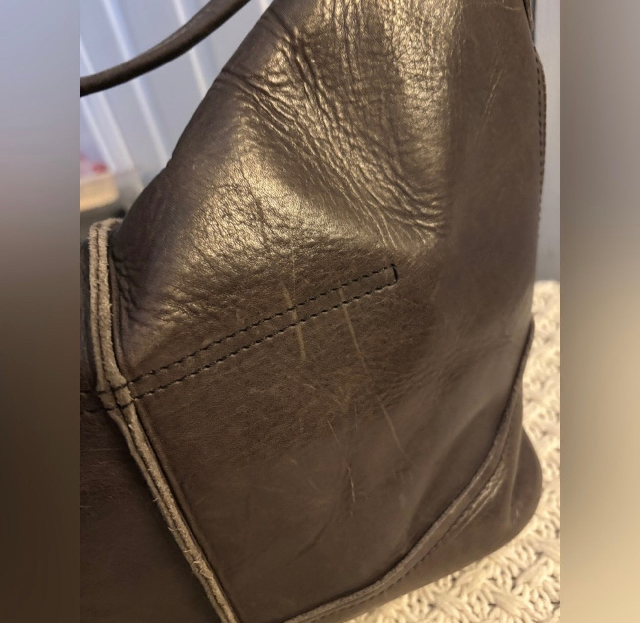 EUC Frye Taupe Leather Shoulder Bag