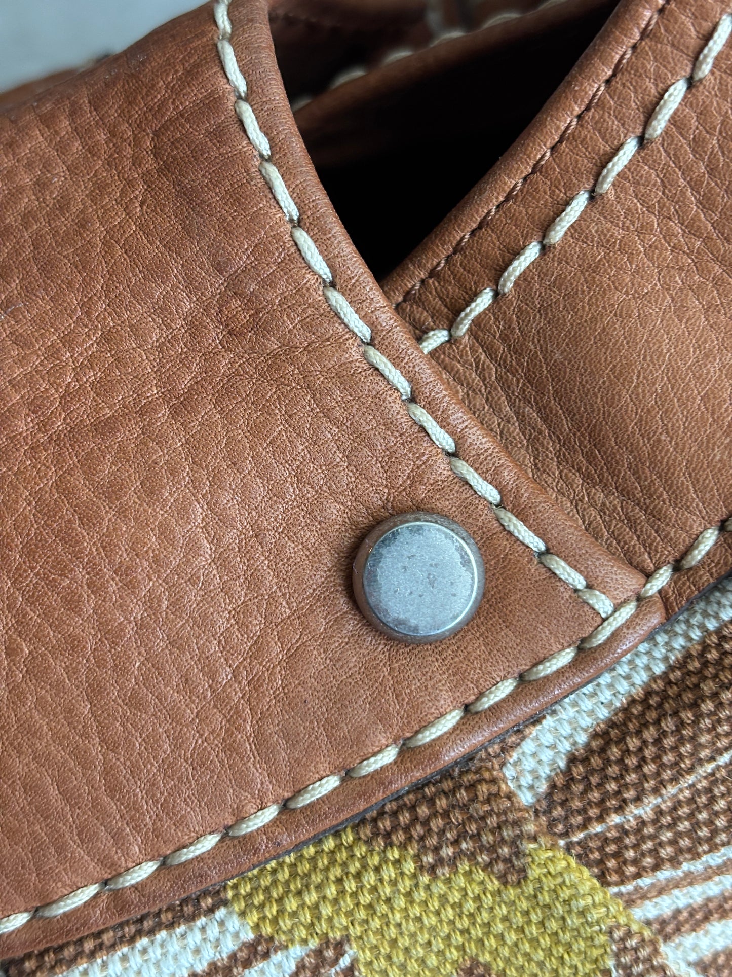 Fossil Canvas Floral Hobo with Leather Trim